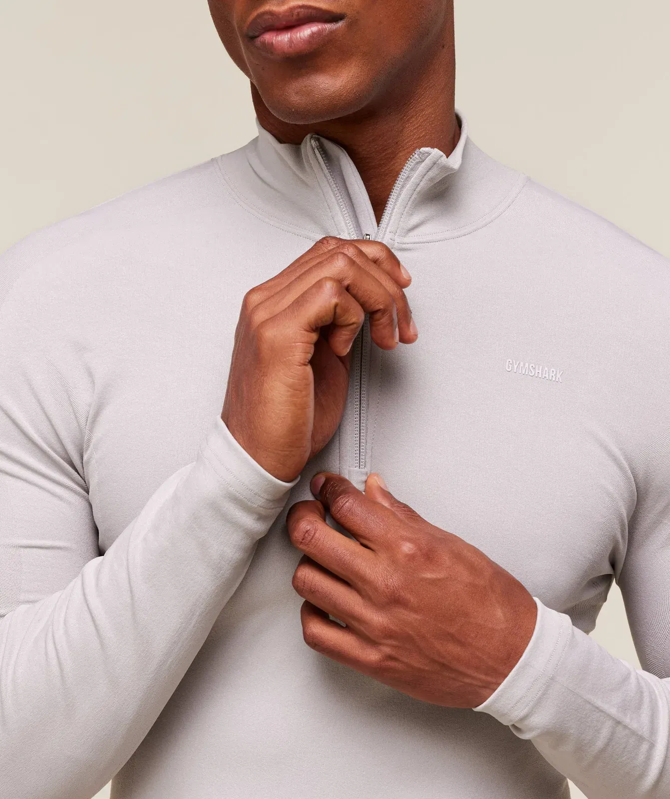 Gymshark everywear Warp Knit 1/4 Zip - Tame Grey