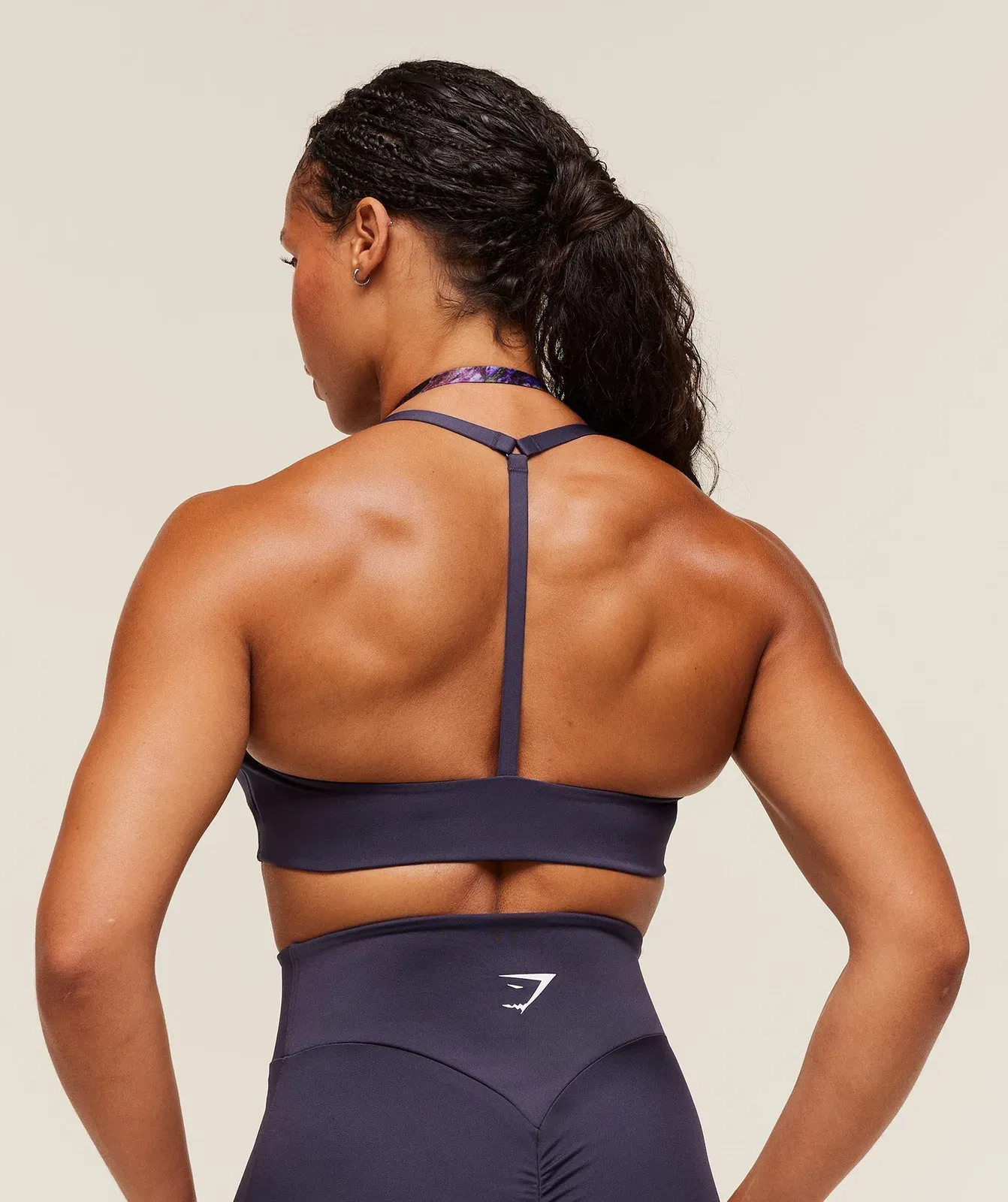 Gymshark Reps T Back Sports Bra - Midnight Purple/Morning Blue