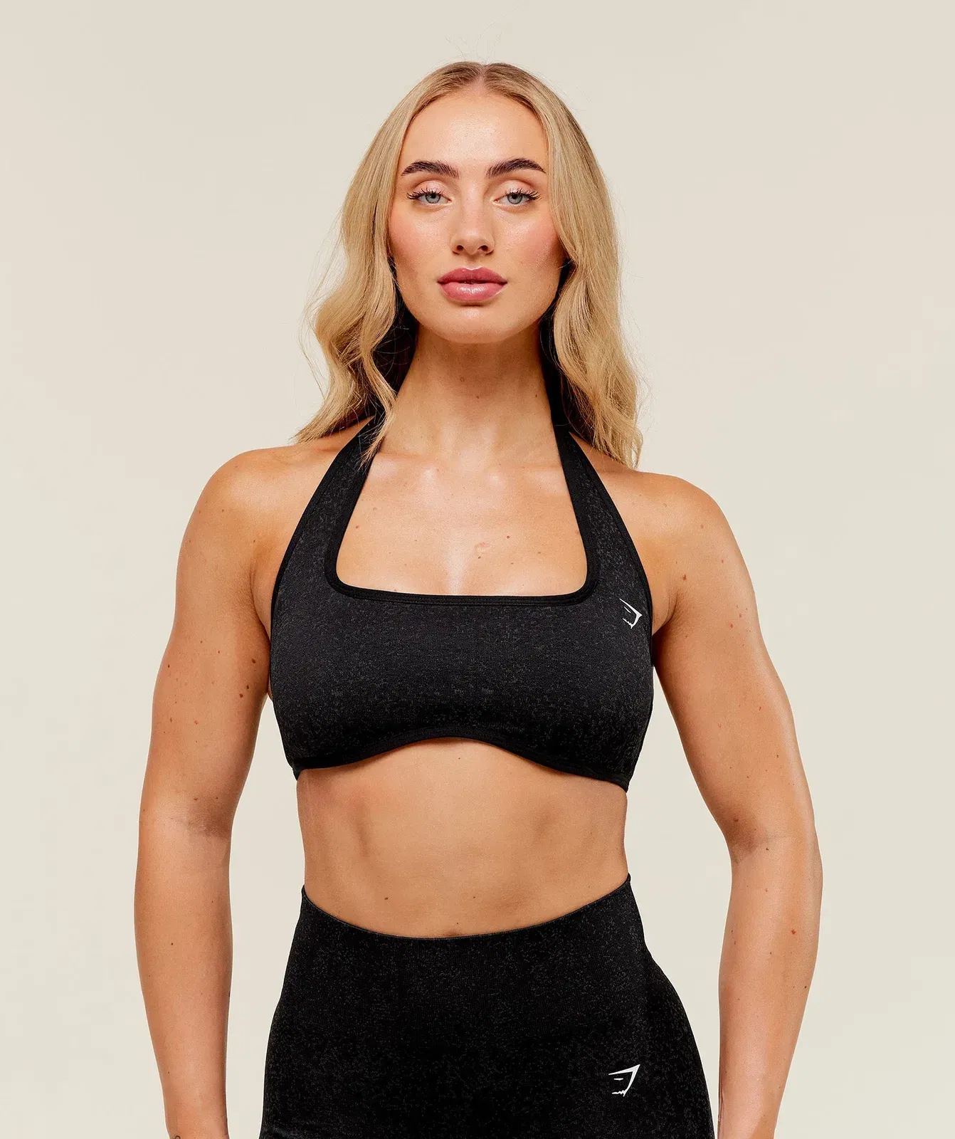 Gymshark Adapt Fleck x Whitney Halterneck Sports Bra - Black