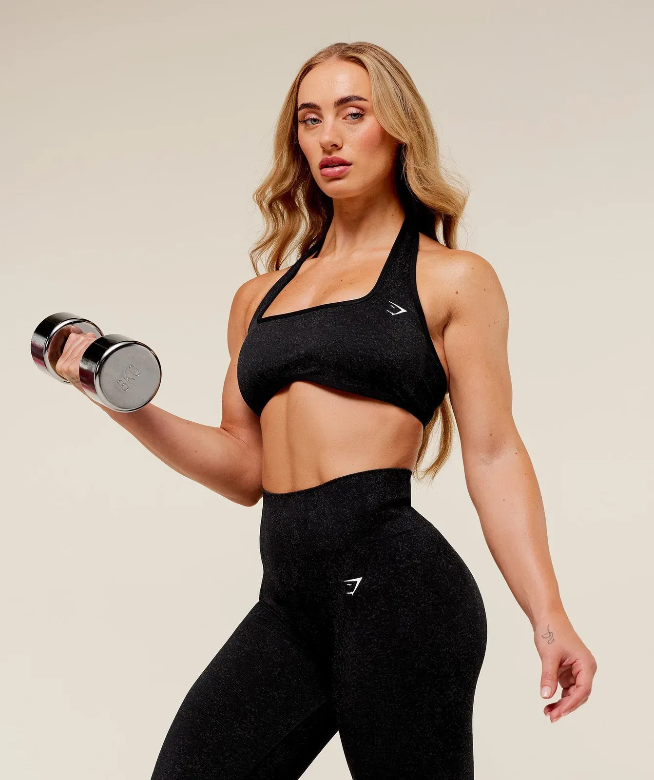 Gymshark Adapt Fleck x Whitney Halterneck Sports Bra - Black