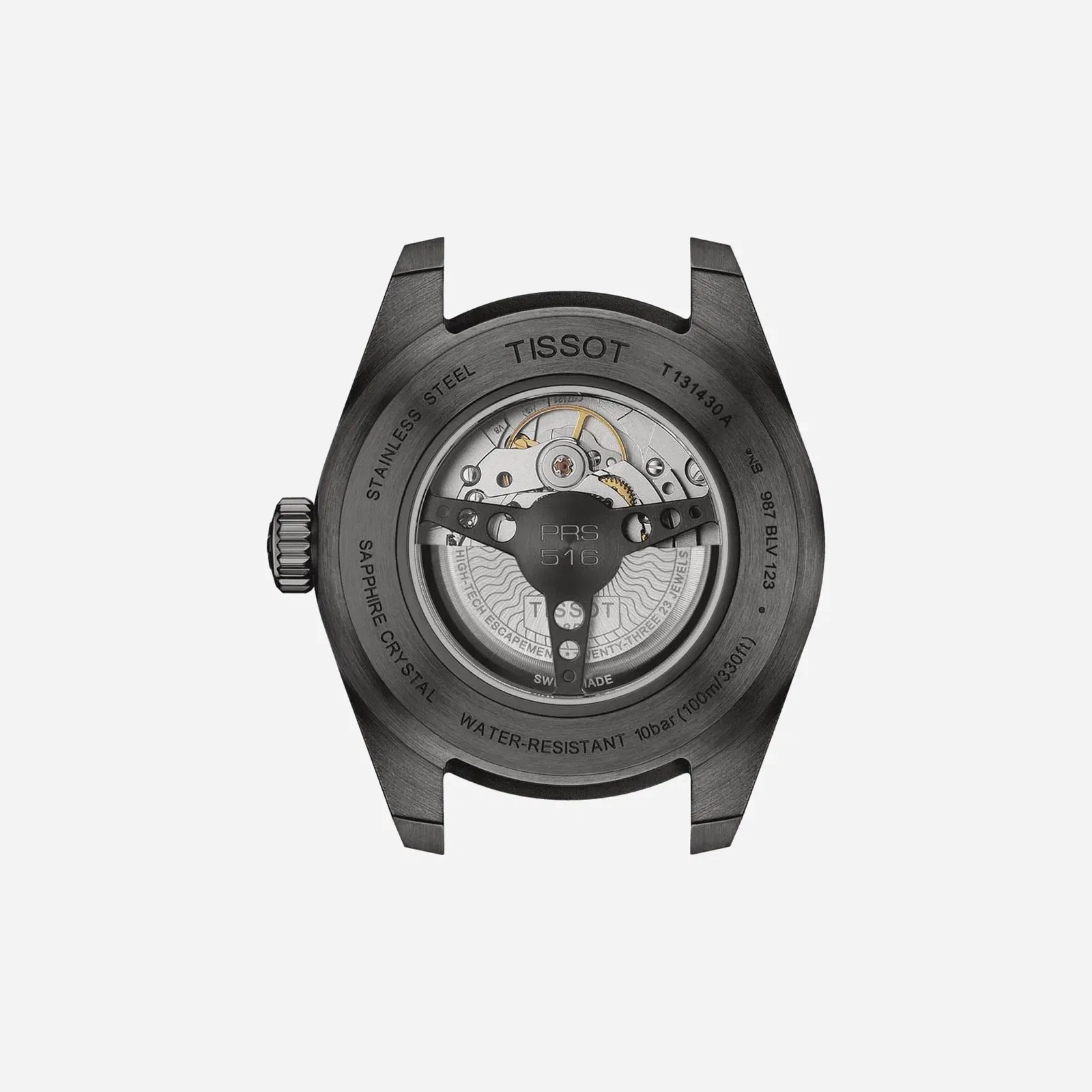 Tissot PRS 516 Powermatic 80 Automatic Dial Black Leather Strap Watch