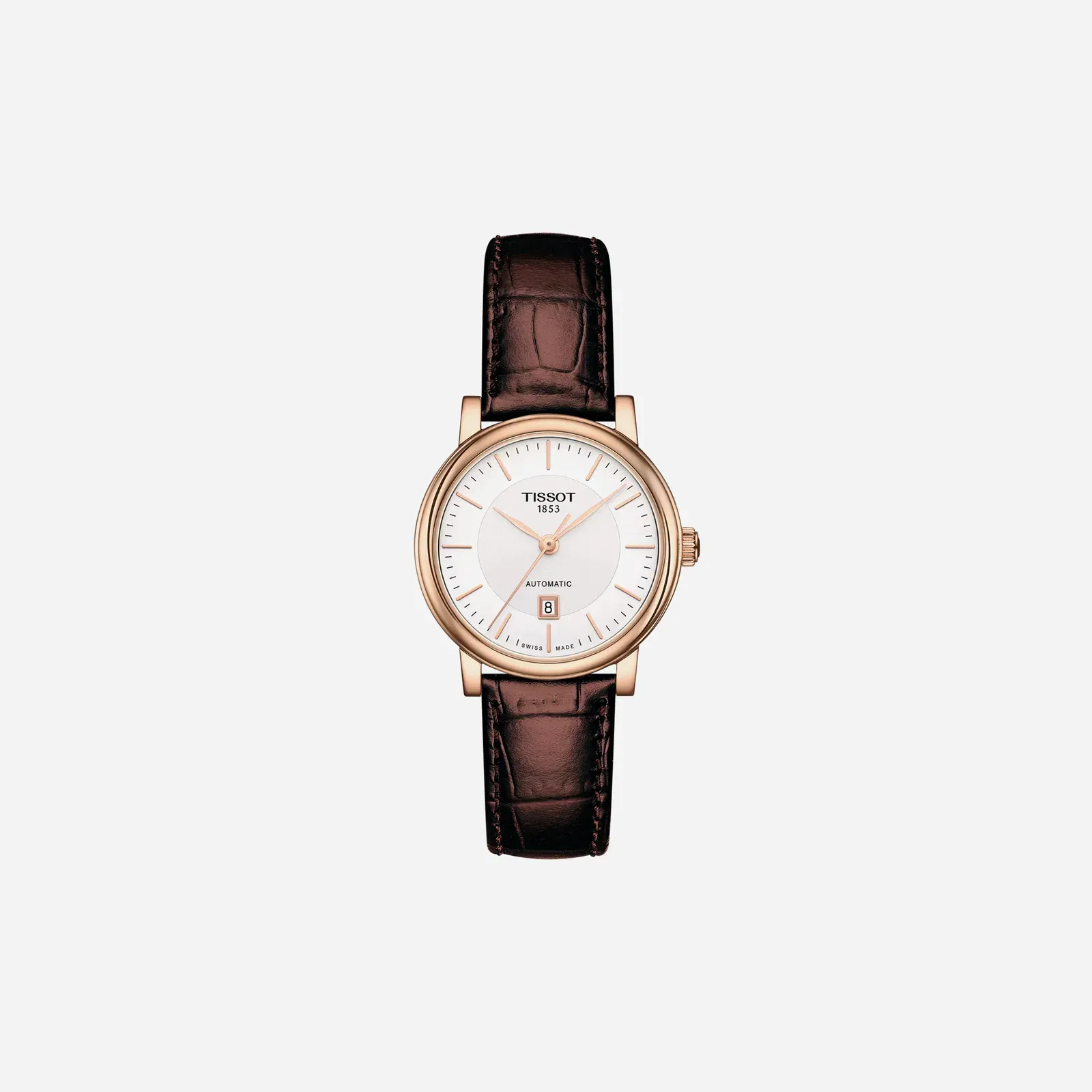 Tissot Carson Premium Automatic Lady Automatic Dial Brown Leather Strap Watch