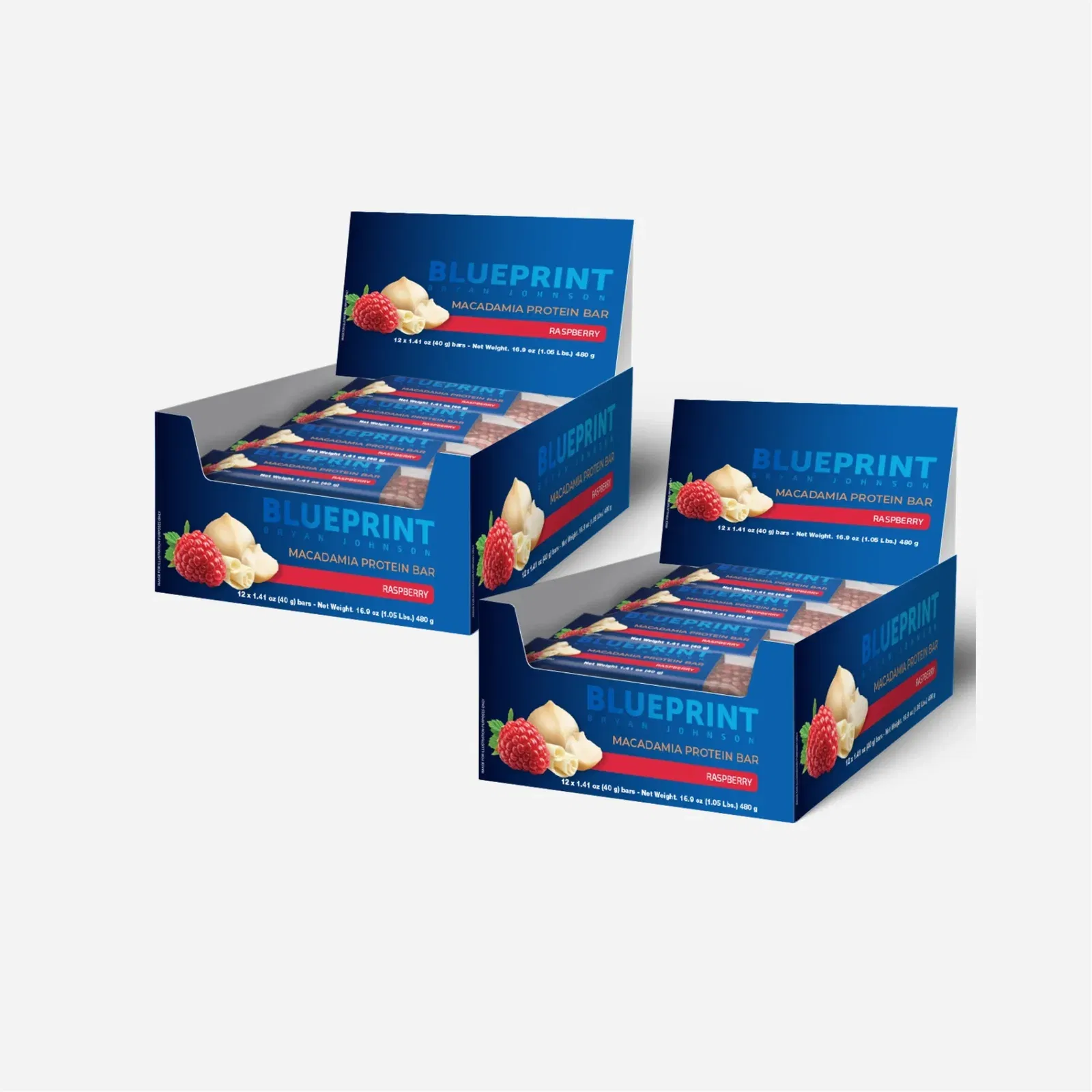 Blueprint Bryan Johnson Macadamia Protein Bar Raspberry