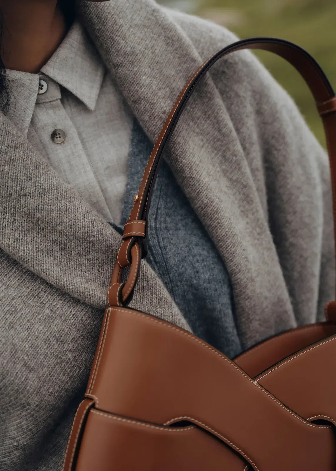 Polene Nodde Hobo Smooth Cognac