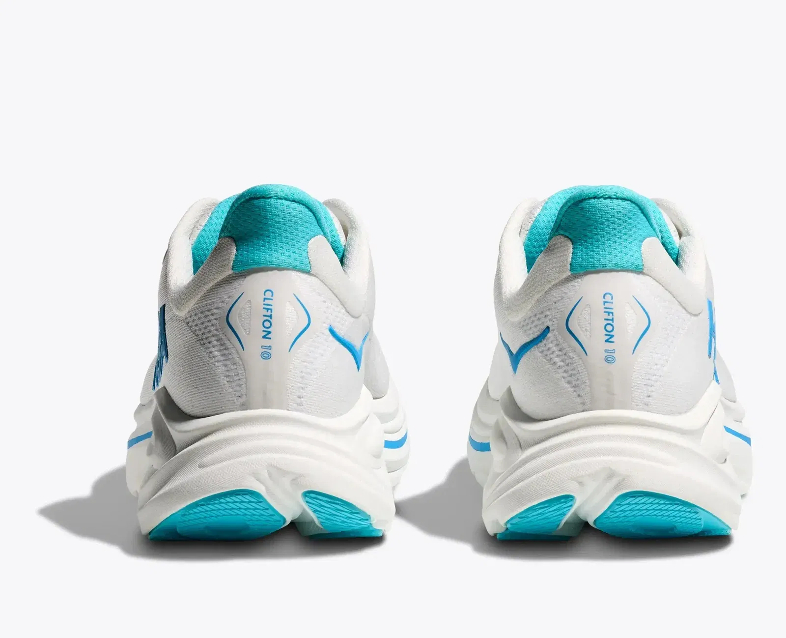 HOKA Clifton 10 White Skyward Blue