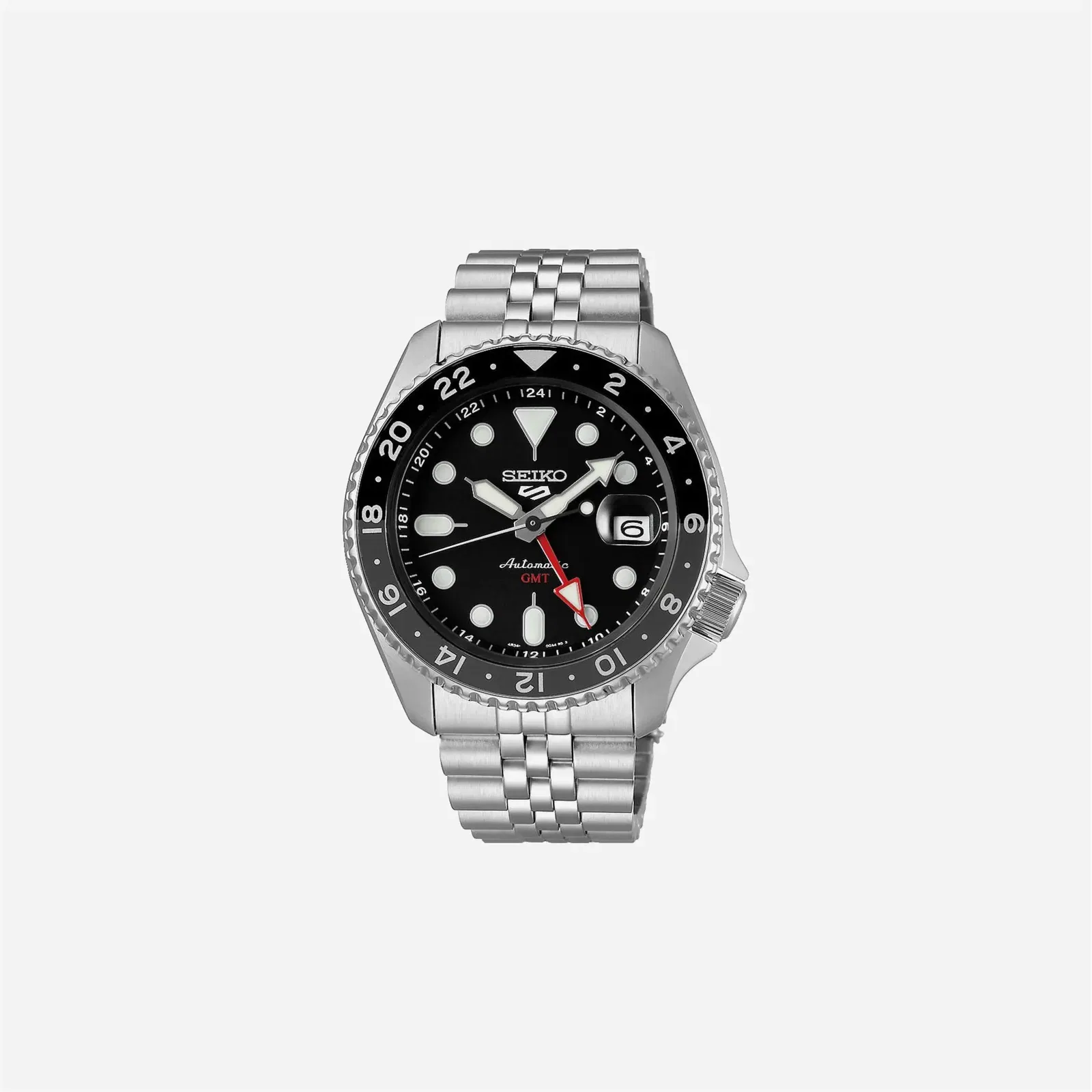 Seiko 5 Sports Black Grape GMT SKX Re-Interpretation Black Dial Stainless Steel Watch - SSK001K1