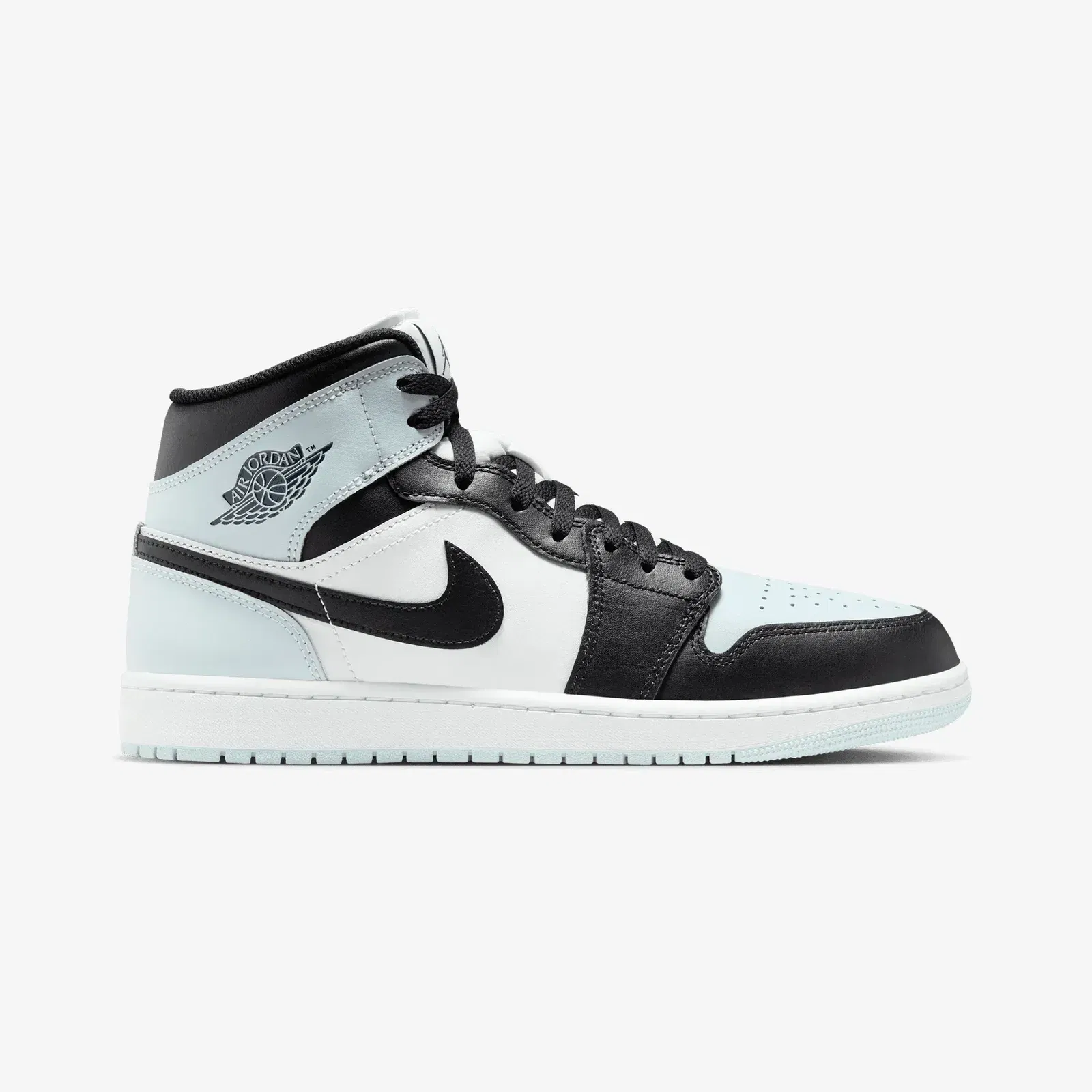 JORDAN AIR JORDAN 1 MID { BLACK/SQUADRON BLUE-AURA-WHITE