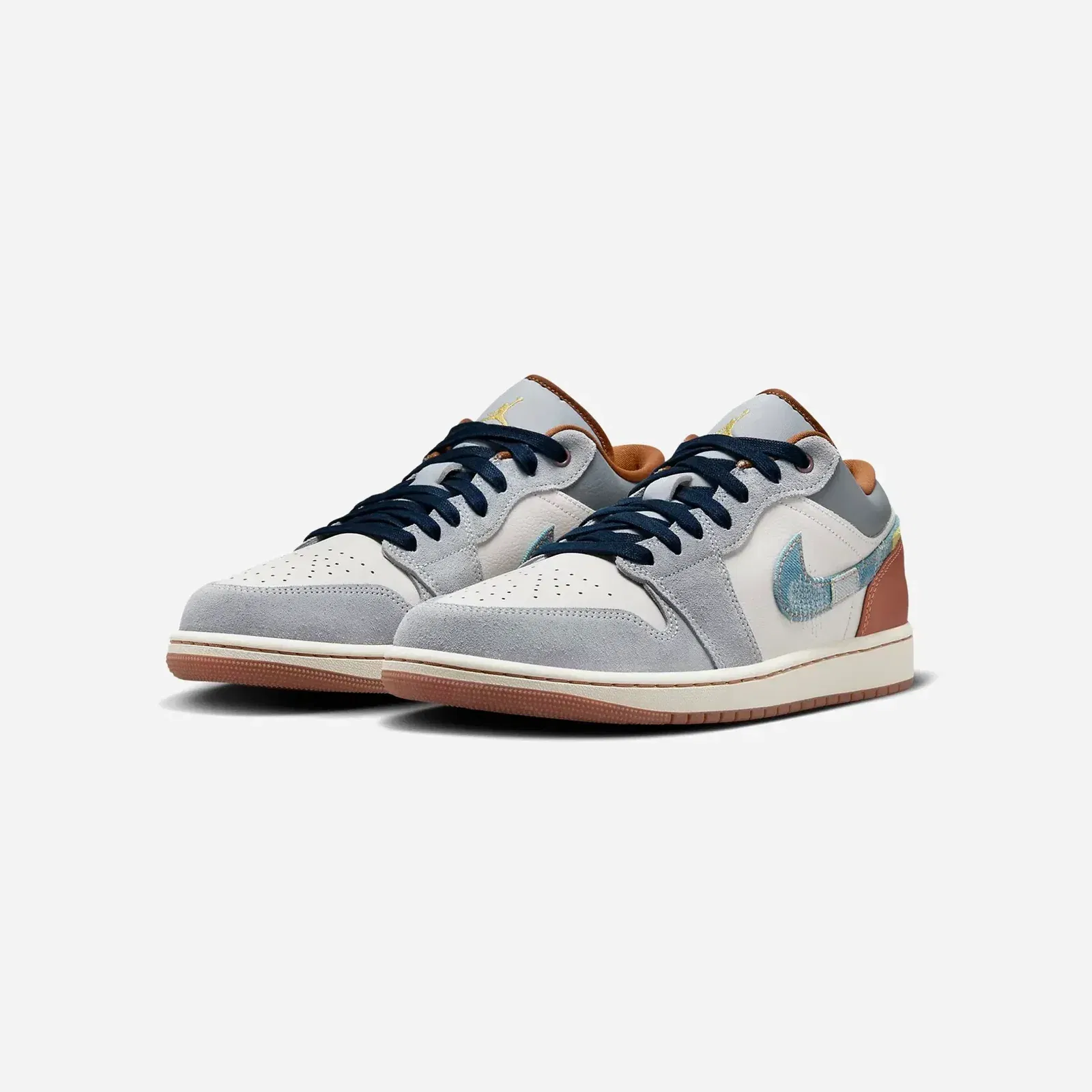 Nike Air Jordan 1 Low SE Phantom Repaired Denim Swoosh