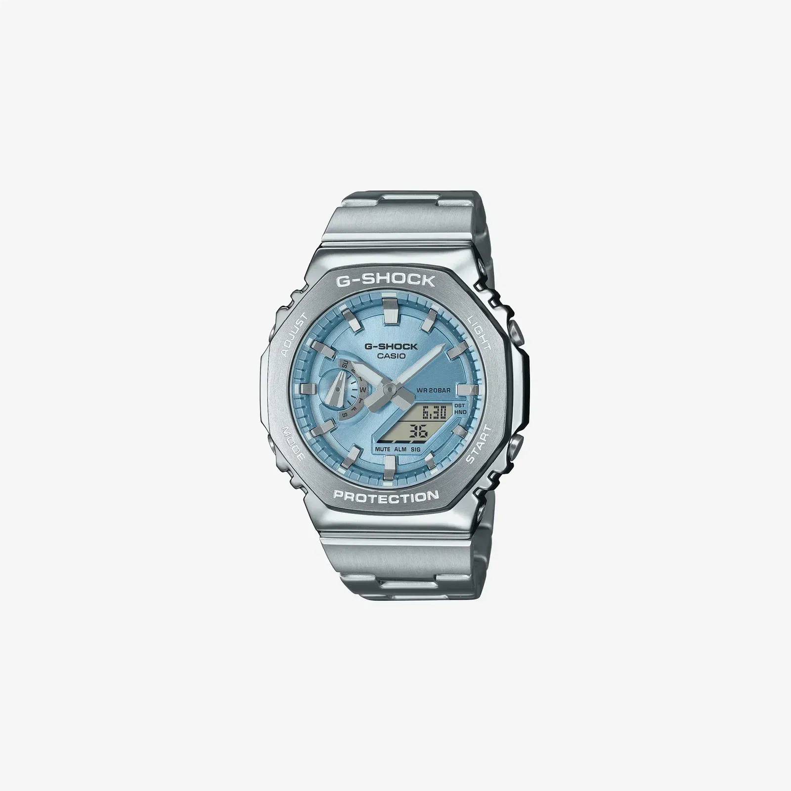 Casio G-Shock GM-2110D-2ADR Quartz Blue Dial Analog-Digital Stainless Steel Watch