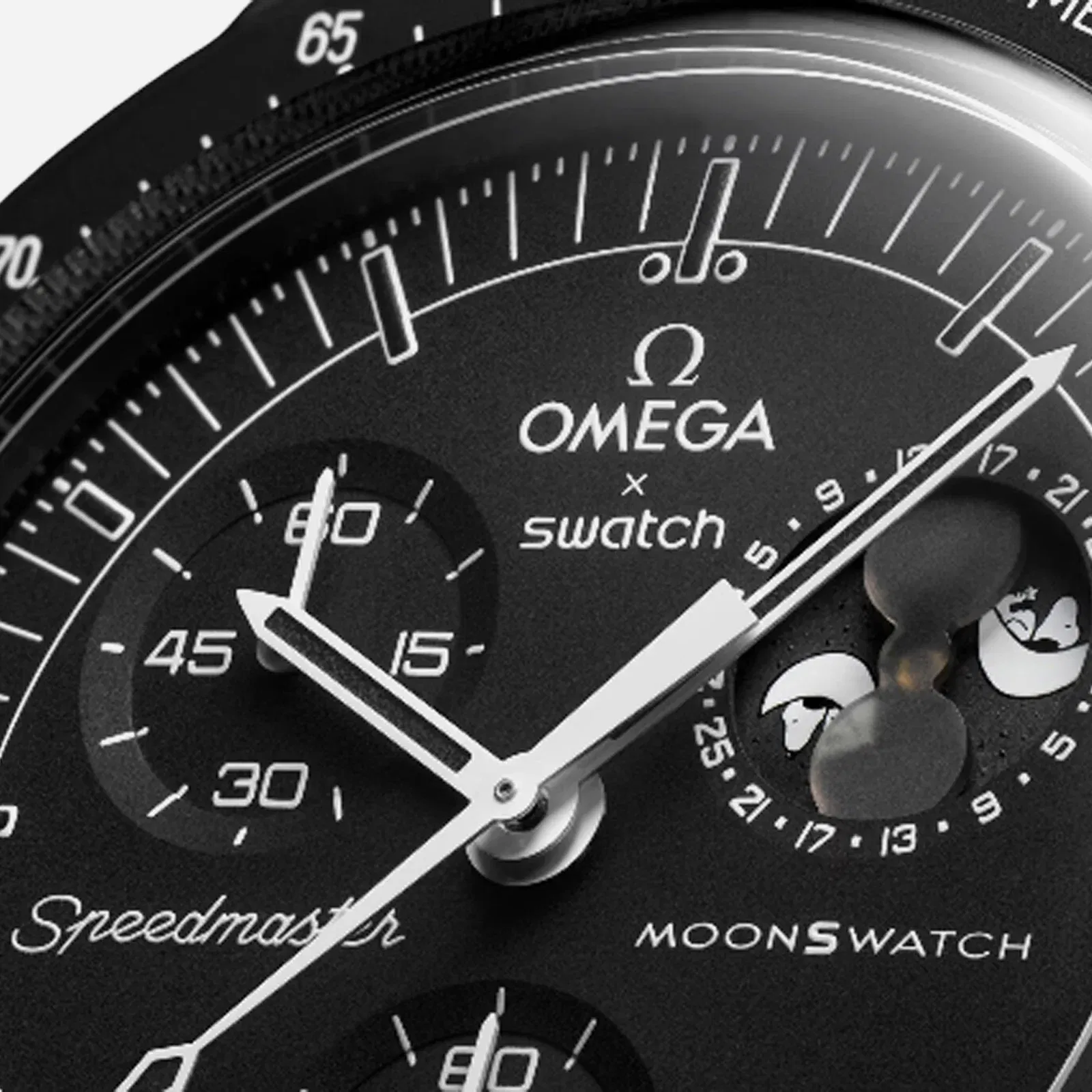 Swatch X Omega Bioceramic Moonswatch Mission To Moonphase Snoopy Black