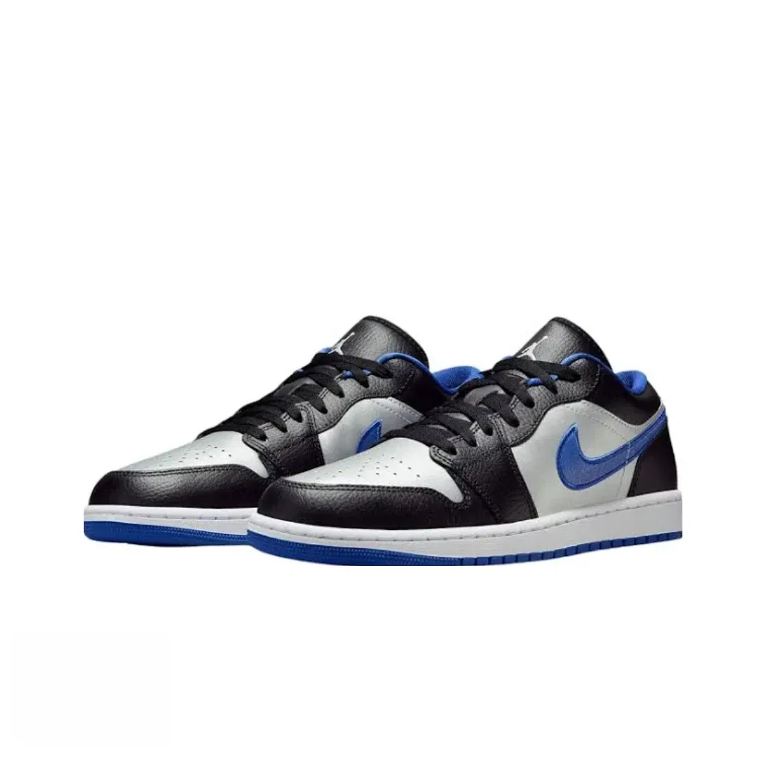 Air Jordan 1 Low Black Game Royal Metallic Platinum