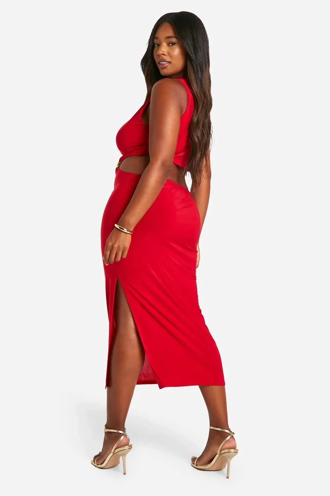 Plus Keyhole Beaded Cut Out Midaxi Dress