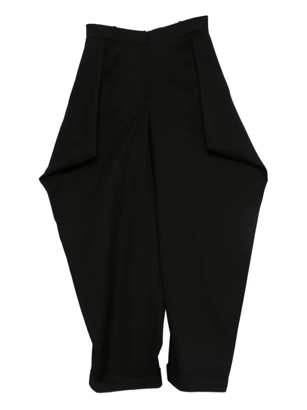 triangle pleated wool trousers