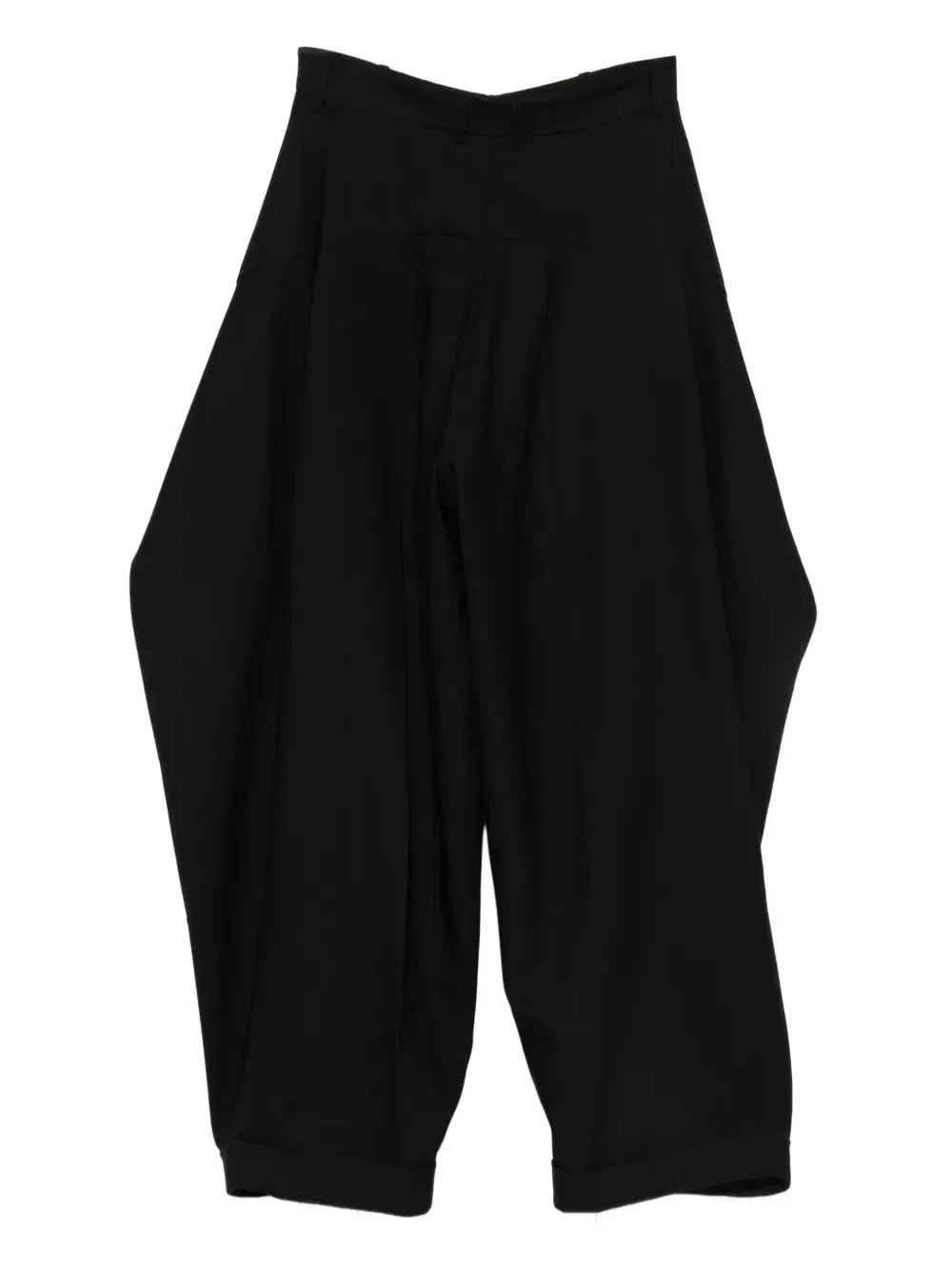 triangle pleated wool trousers