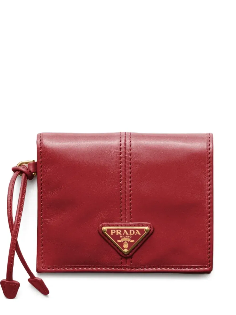 small enamelled triangle leather wallet