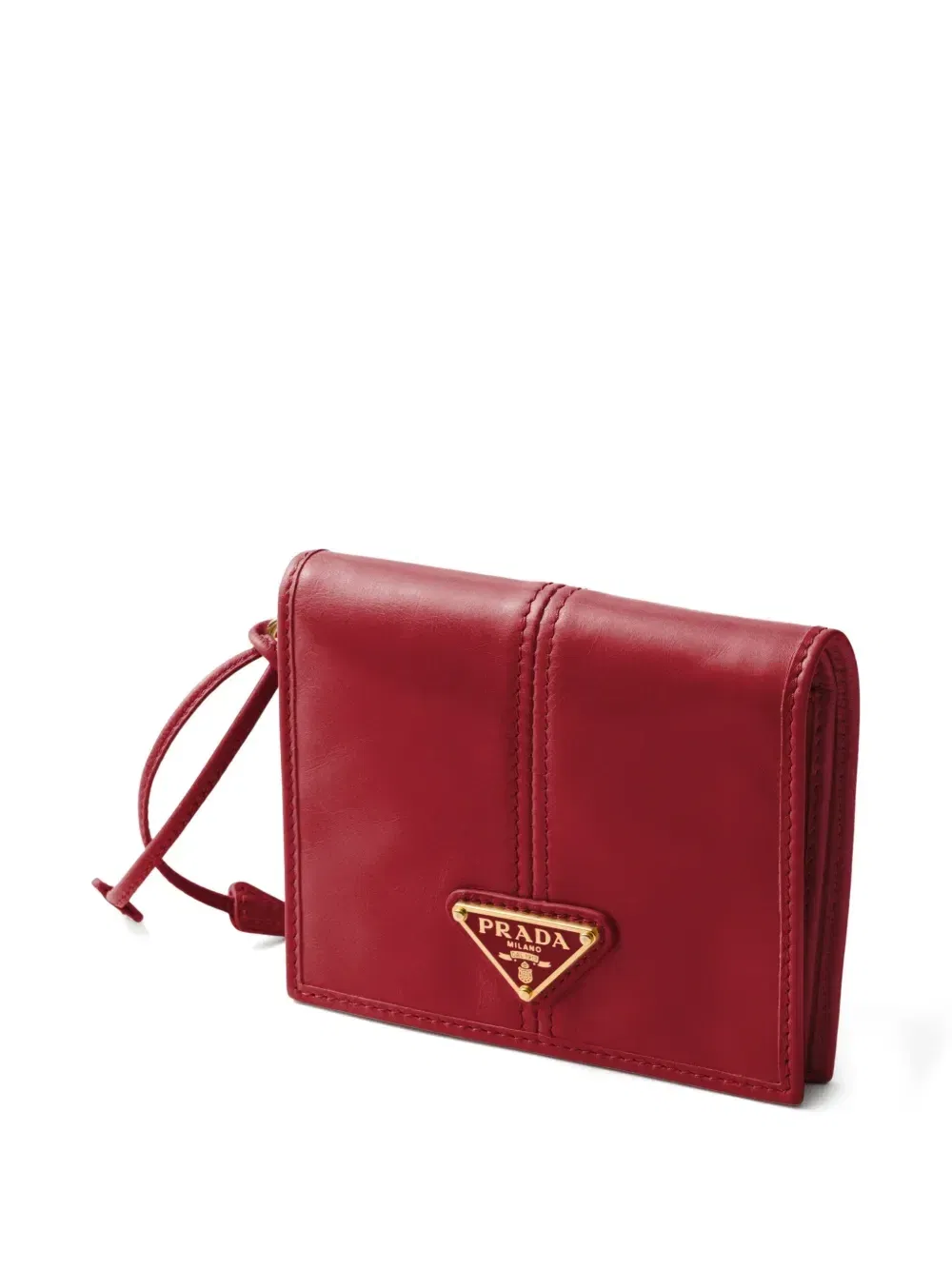 small enamelled triangle leather wallet