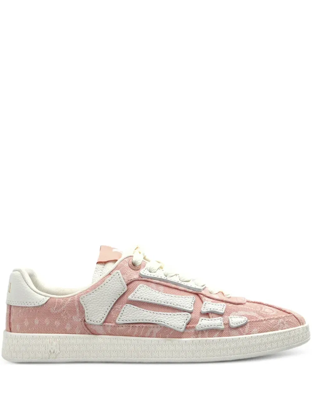 monogram-embossed lace-up sneakers