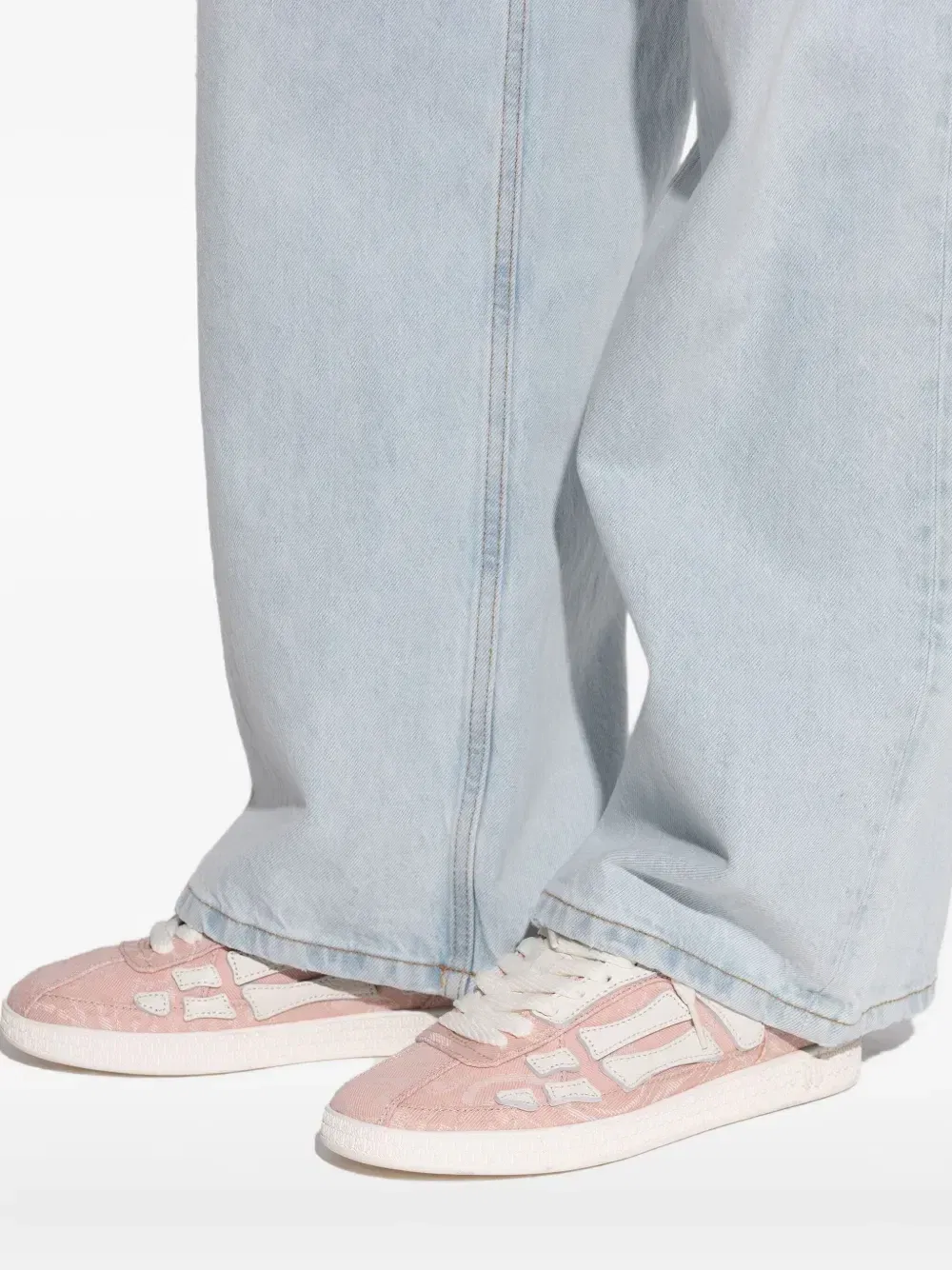 monogram-embossed lace-up sneakers