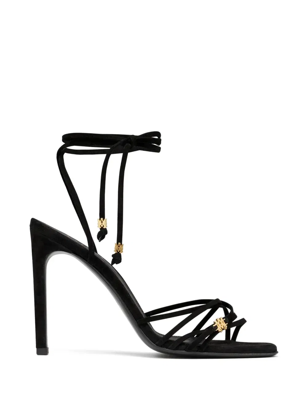 Ma tie-fastening heeled pumps