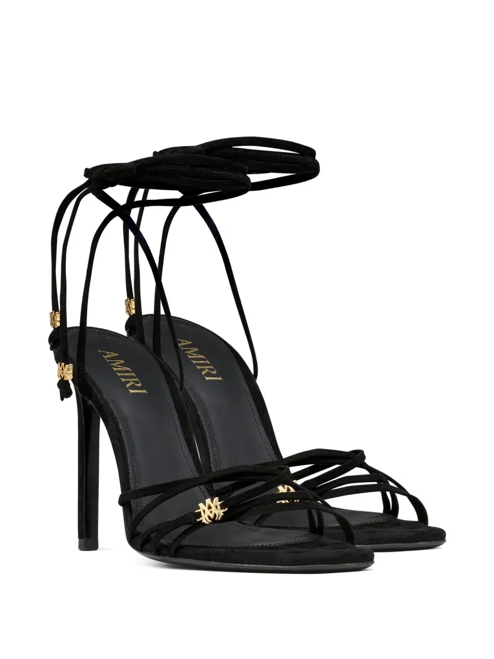 Ma tie-fastening heeled pumps