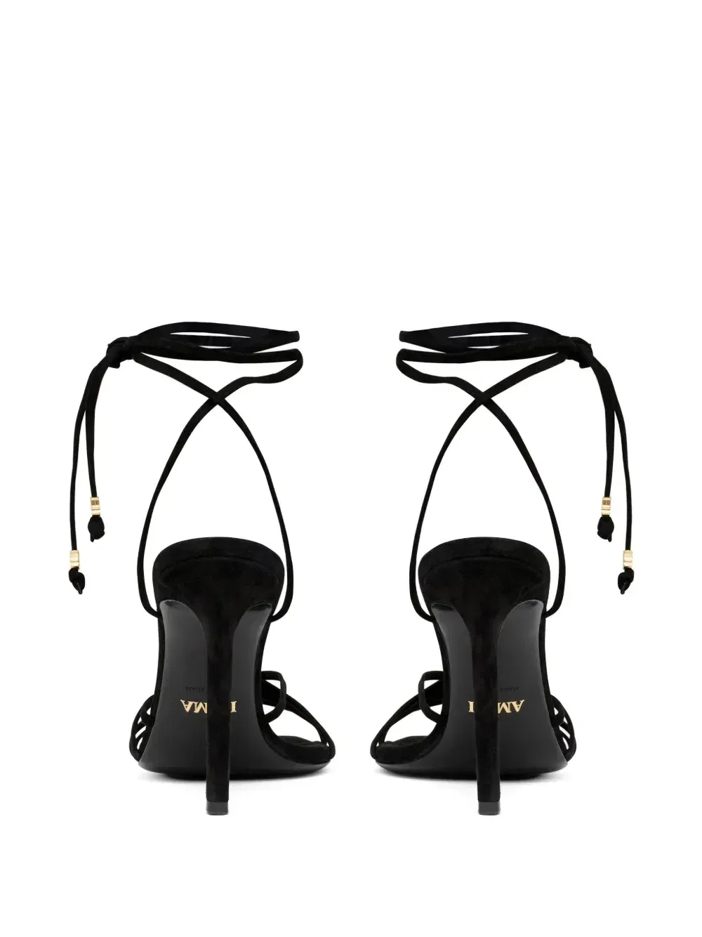 Ma tie-fastening heeled pumps
