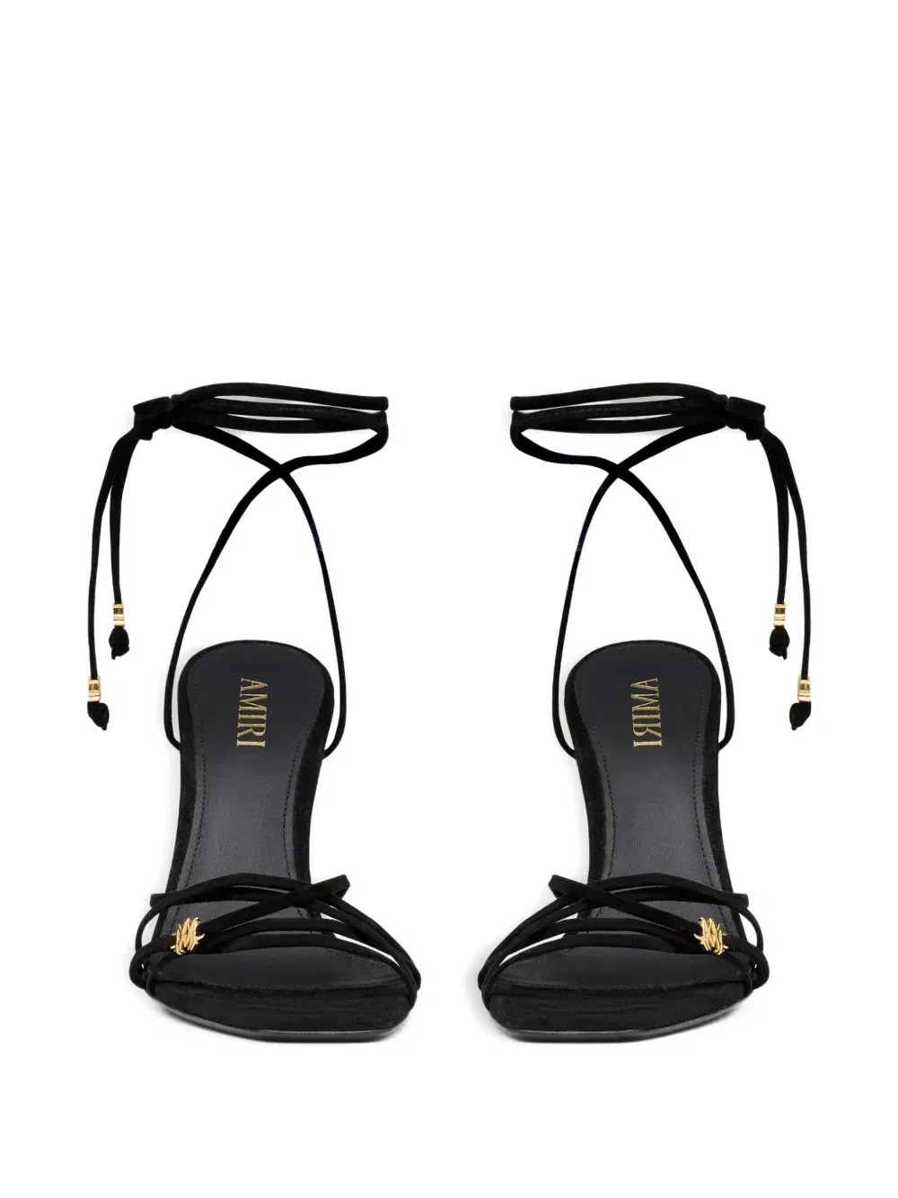 Ma tie-fastening heeled pumps