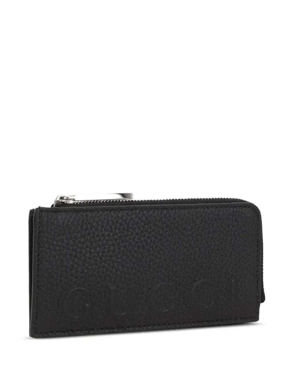 embossed-logo zip-fastening cardholder