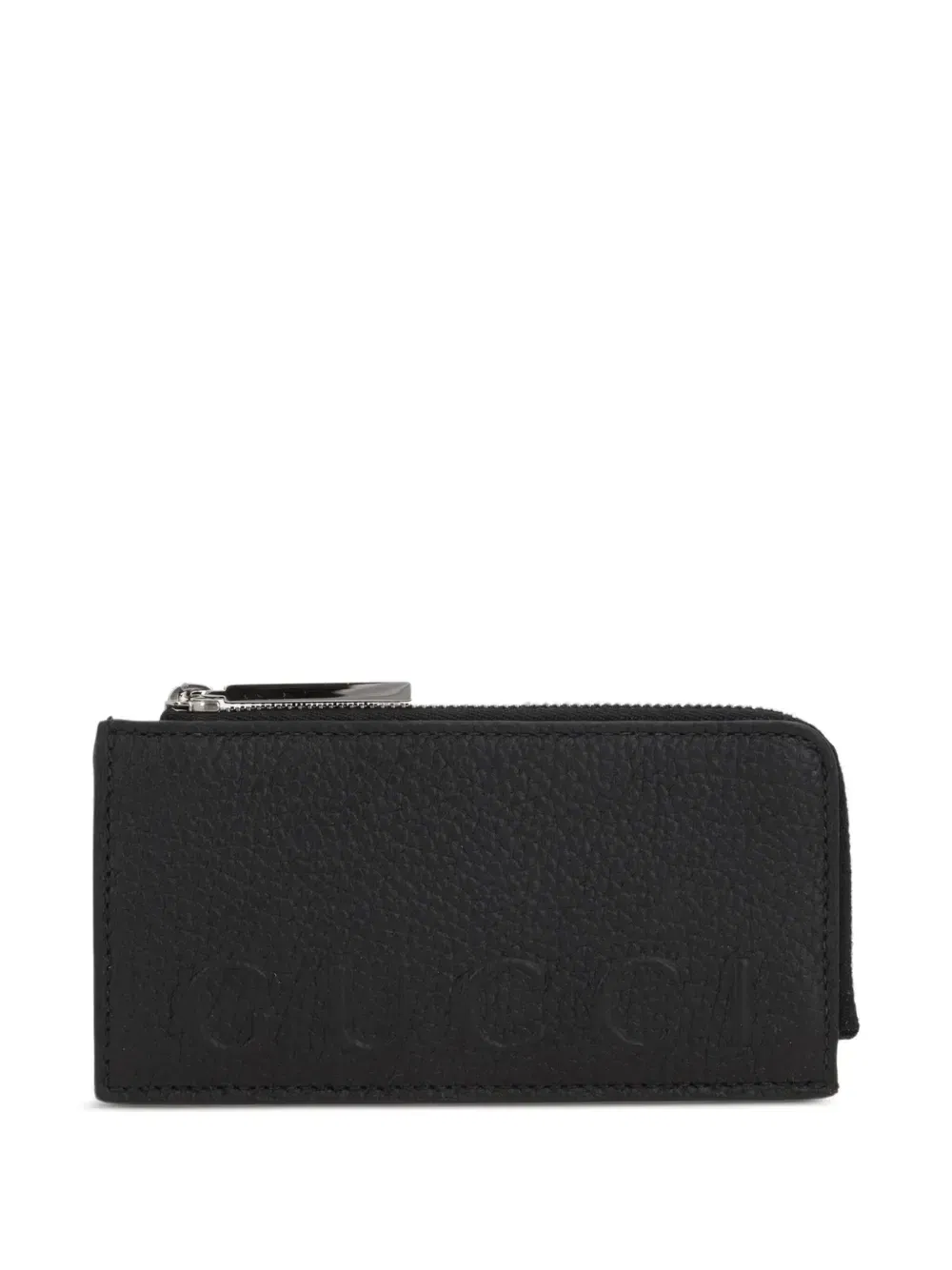 embossed-logo zip-fastening cardholder