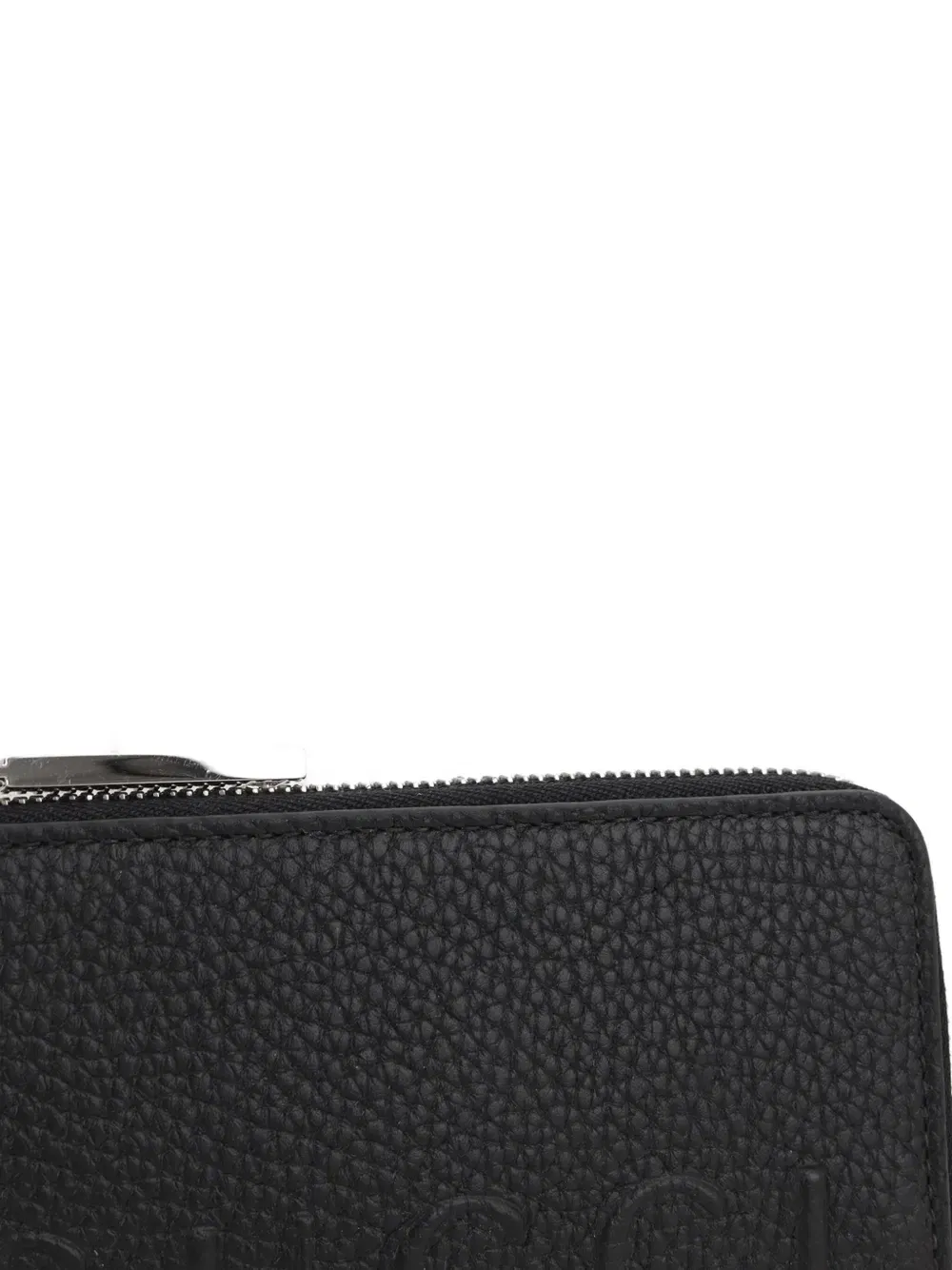 embossed-logo zip-fastening cardholder