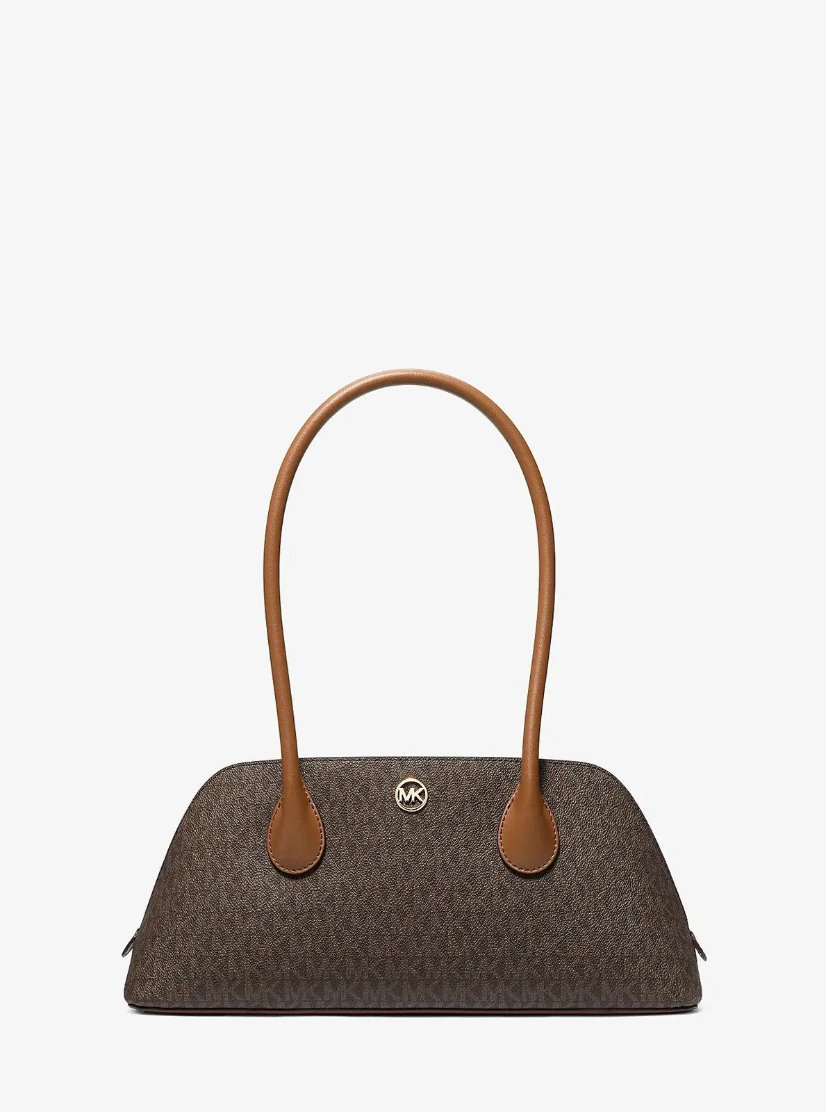 Michael Kors Petra Medium Signature Logo Shoulder Bag Brown