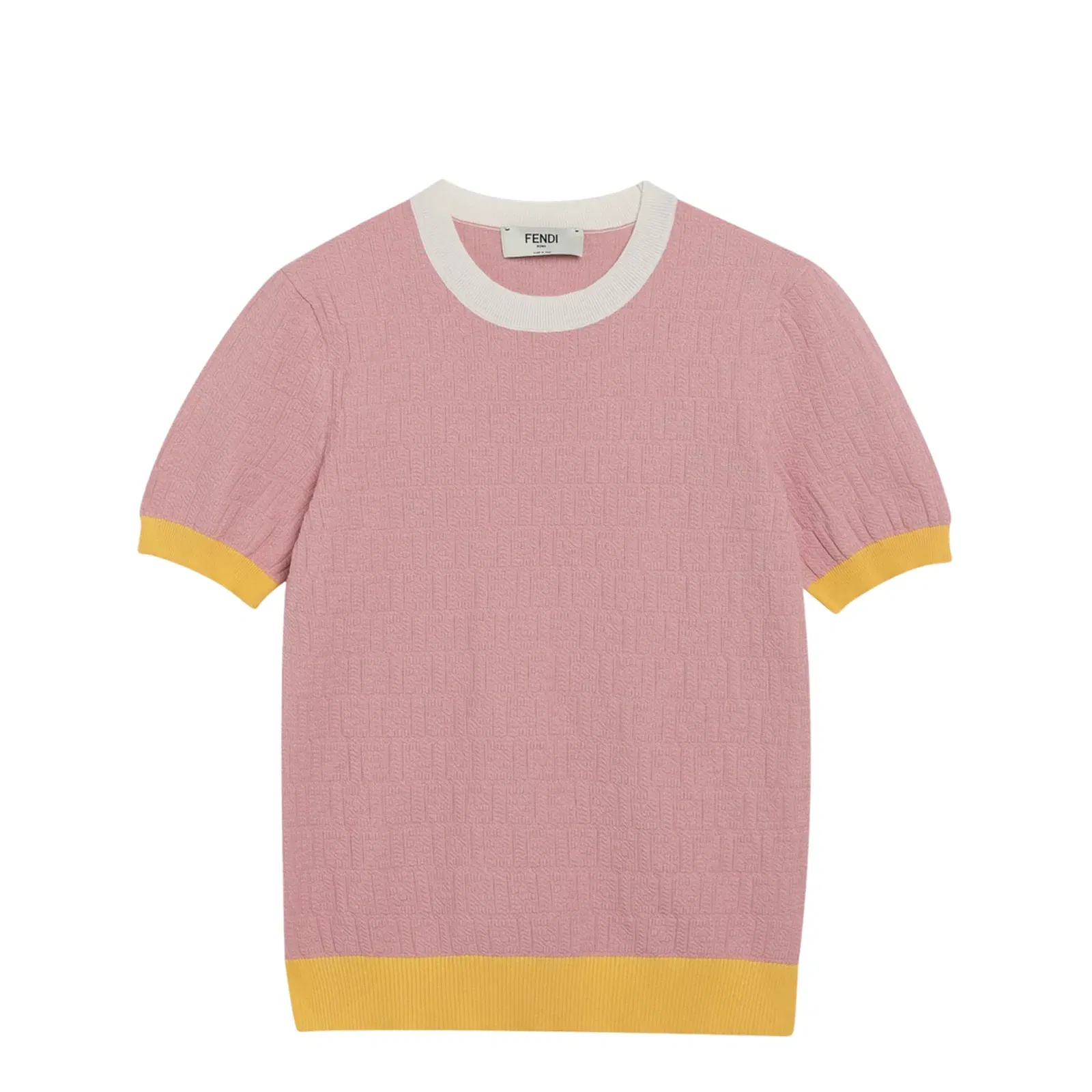 Pink Polo T-Shirt with Jacquard