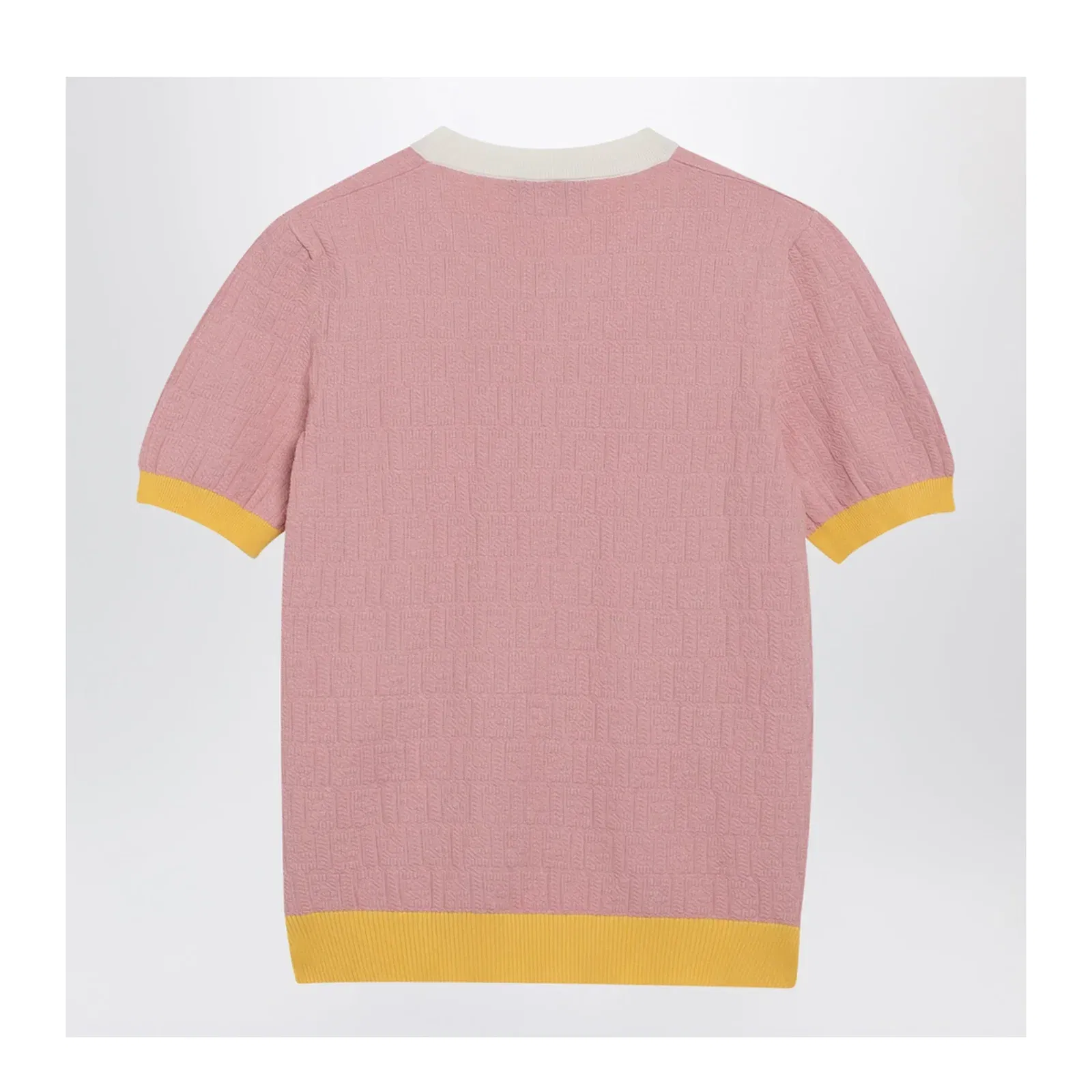 Pink Polo T-Shirt with Jacquard