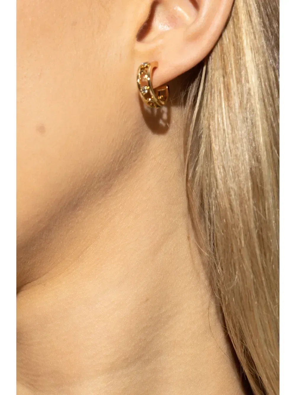 crystal-embellished hoop earrings