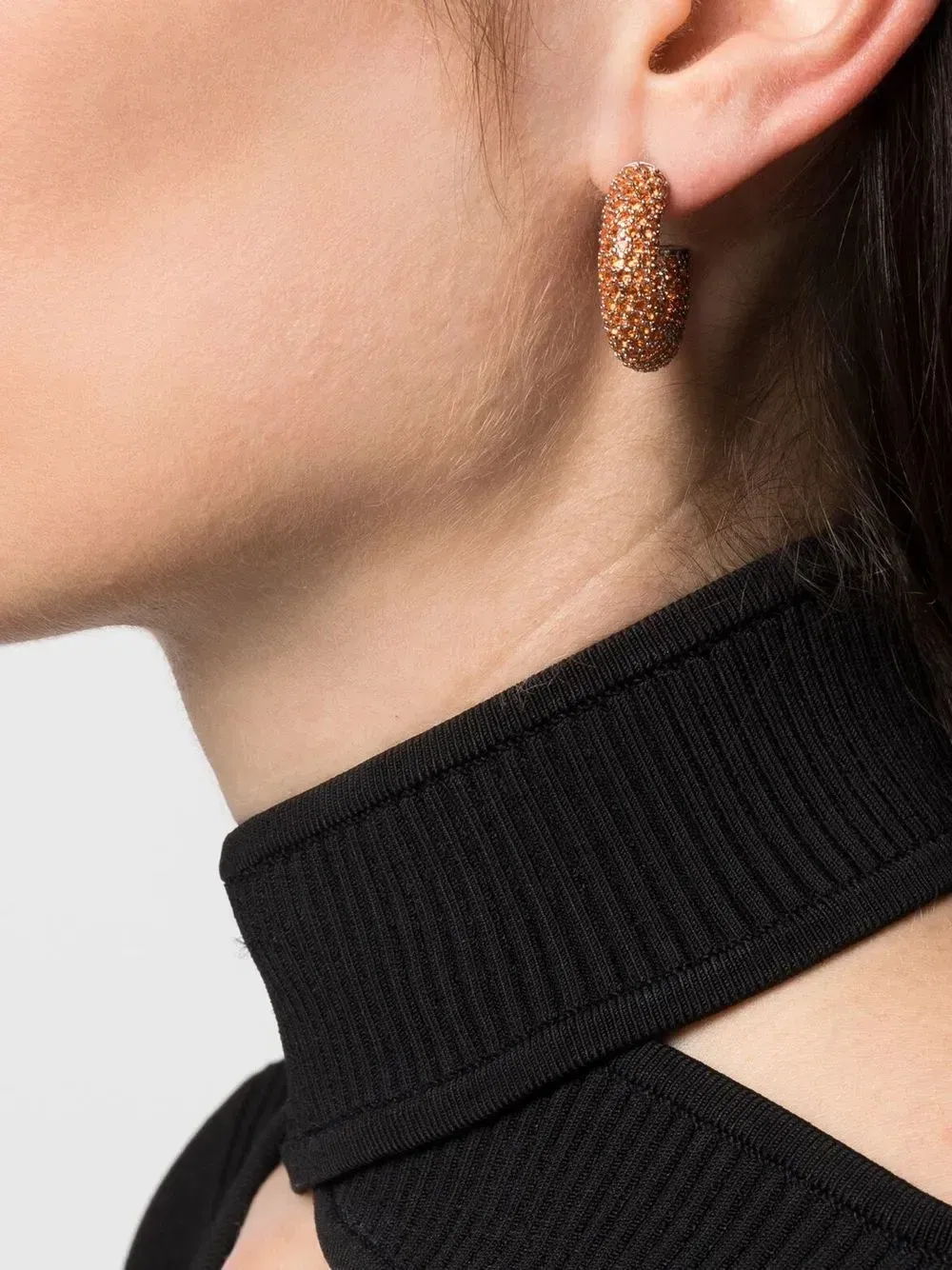 crystal-embellished hoop earrings