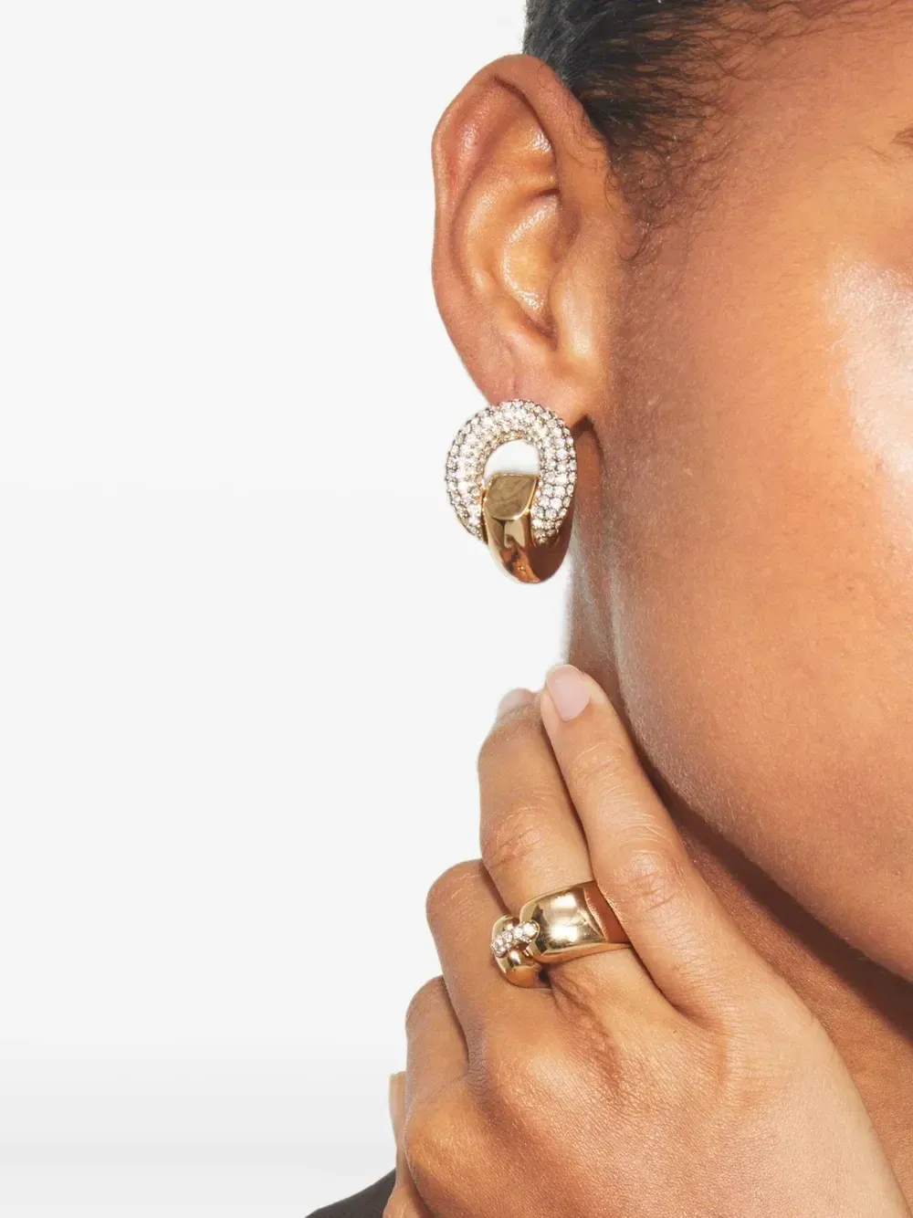 crystal-embellished hoop earrings