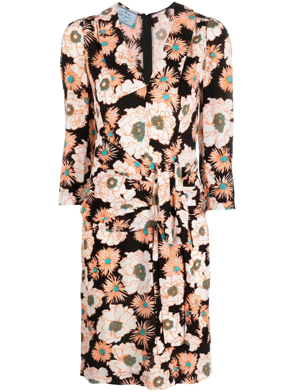 2000s floral wrap-around dress