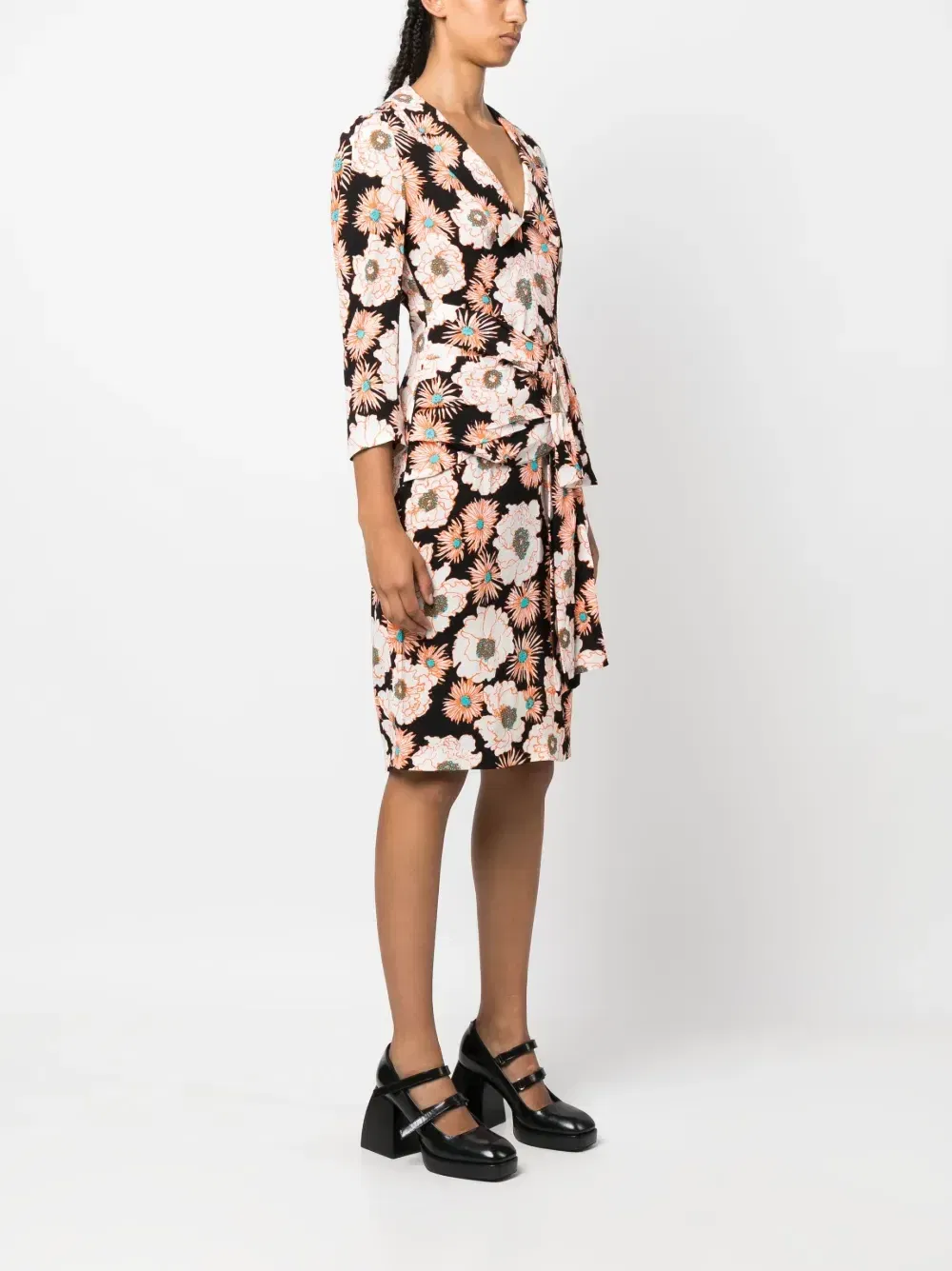2000s floral wrap-around dress