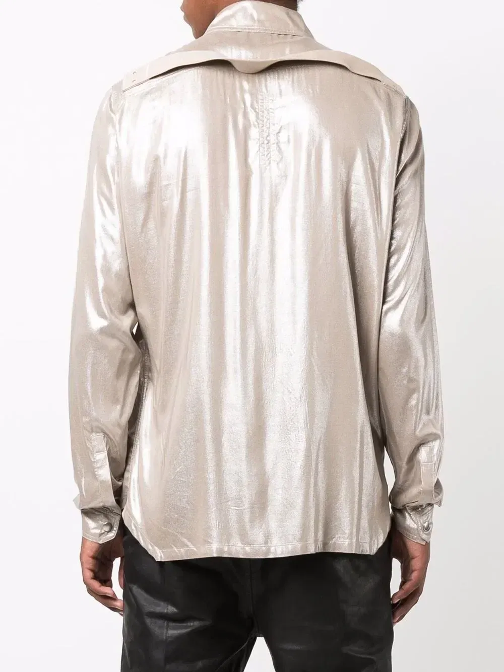 coated button-up shirt