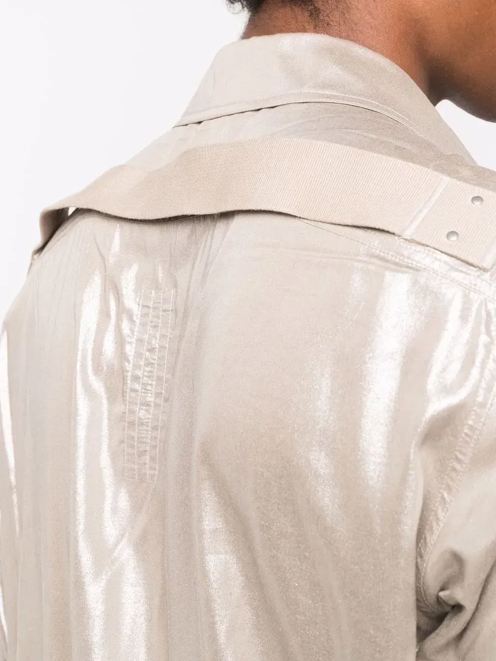 coated button-up shirt