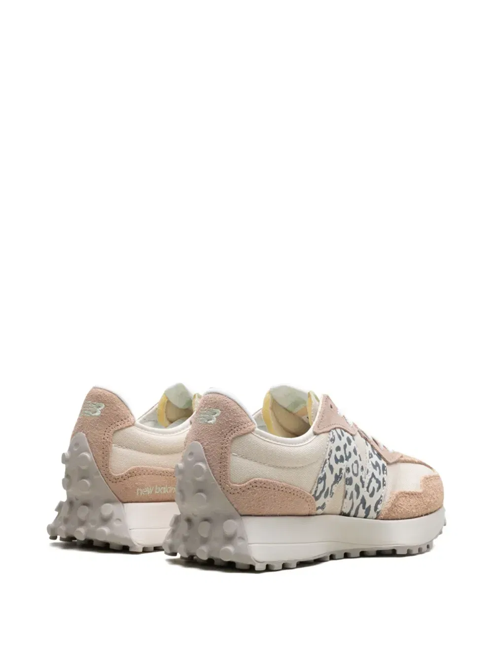 327 "Flat Taupe Linen Leopard" sneakers