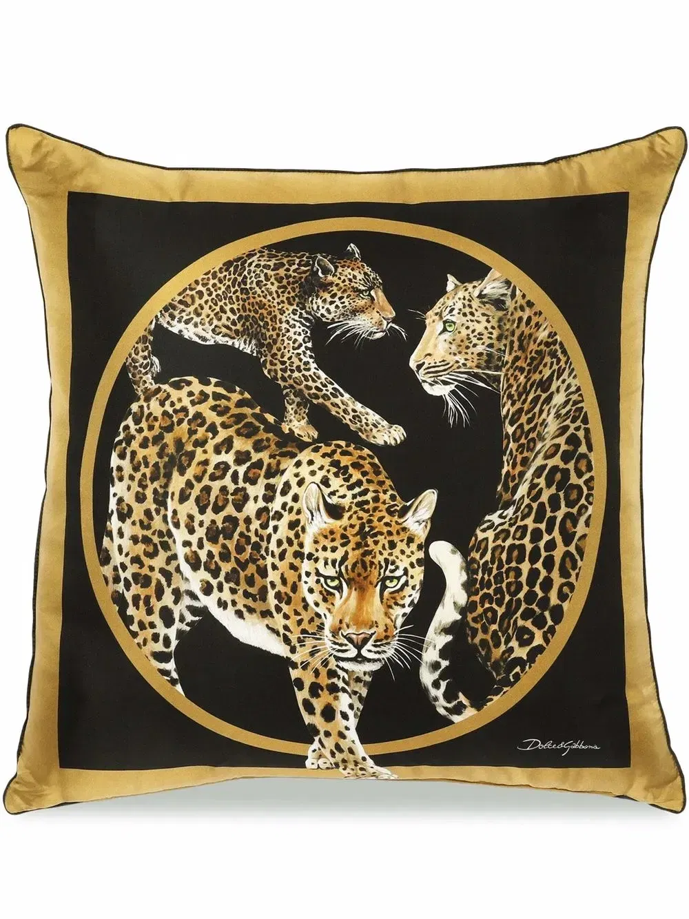 leopard-print silk cushion