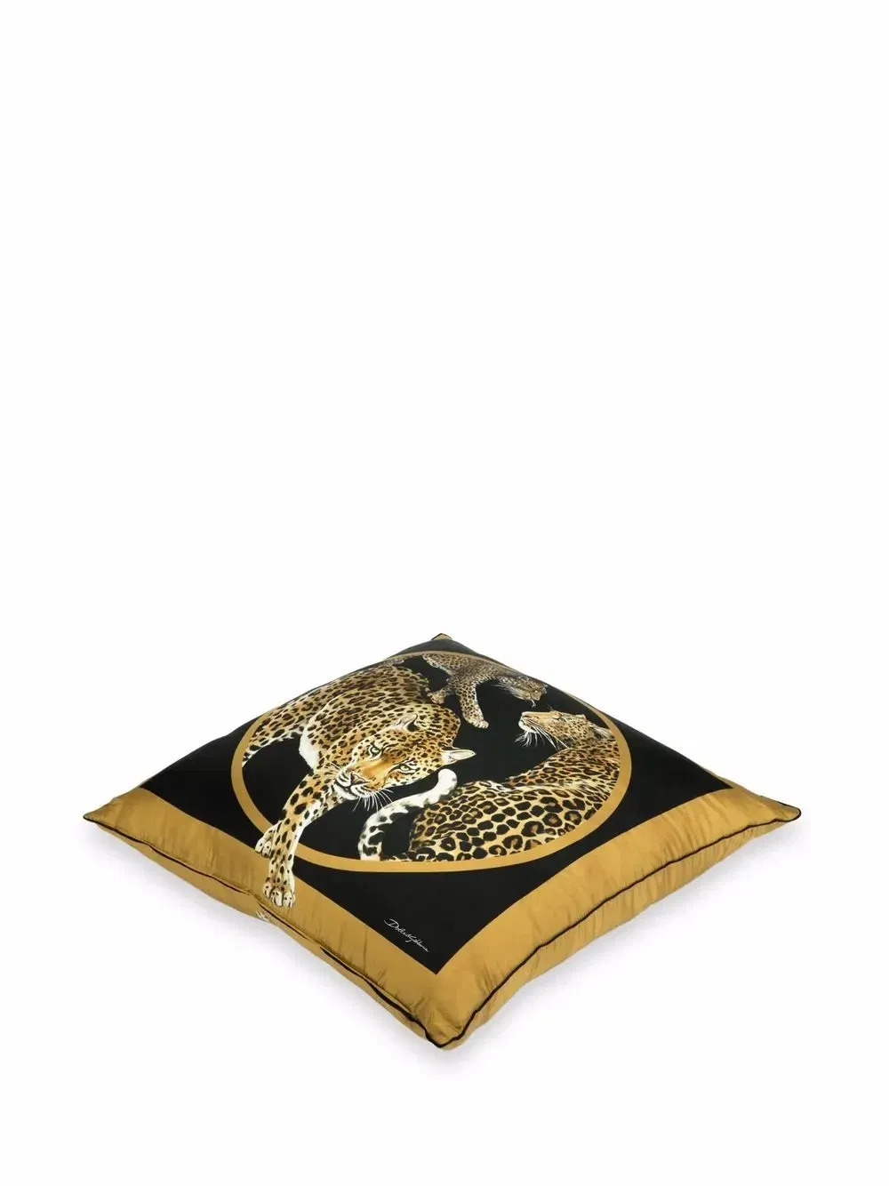 leopard-print silk cushion