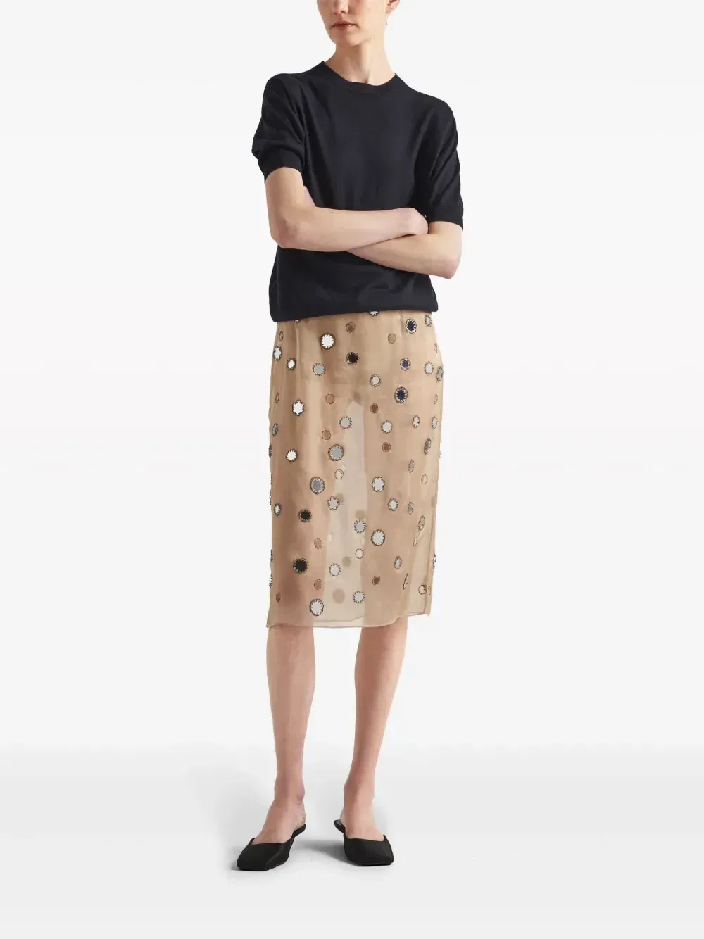 triangle-logo cashmere knitted top