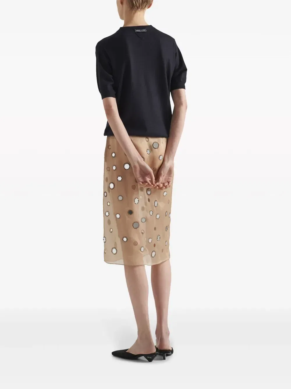 triangle-logo cashmere knitted top