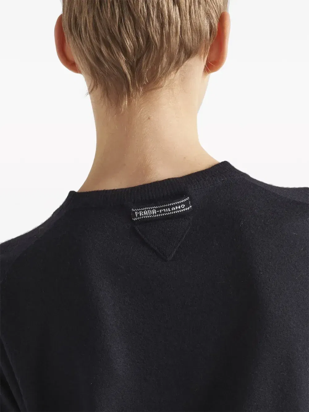 triangle-logo cashmere knitted top