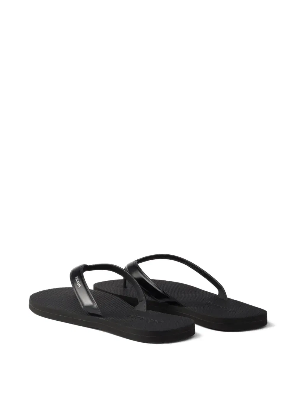 logo-embossed leather flip-flop sandals
