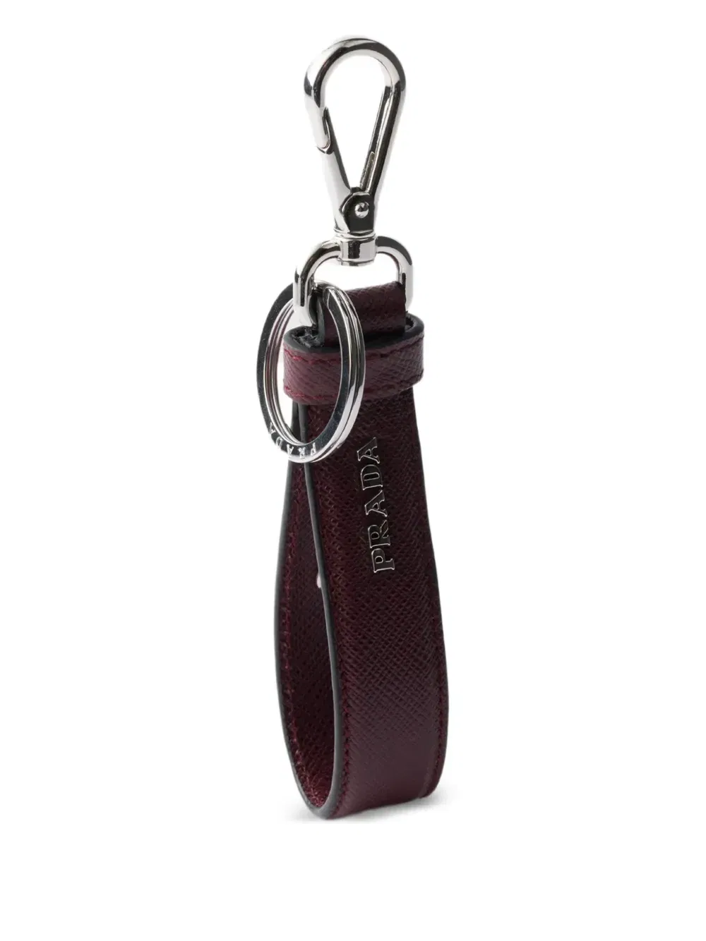 Saffiano-leather keychain