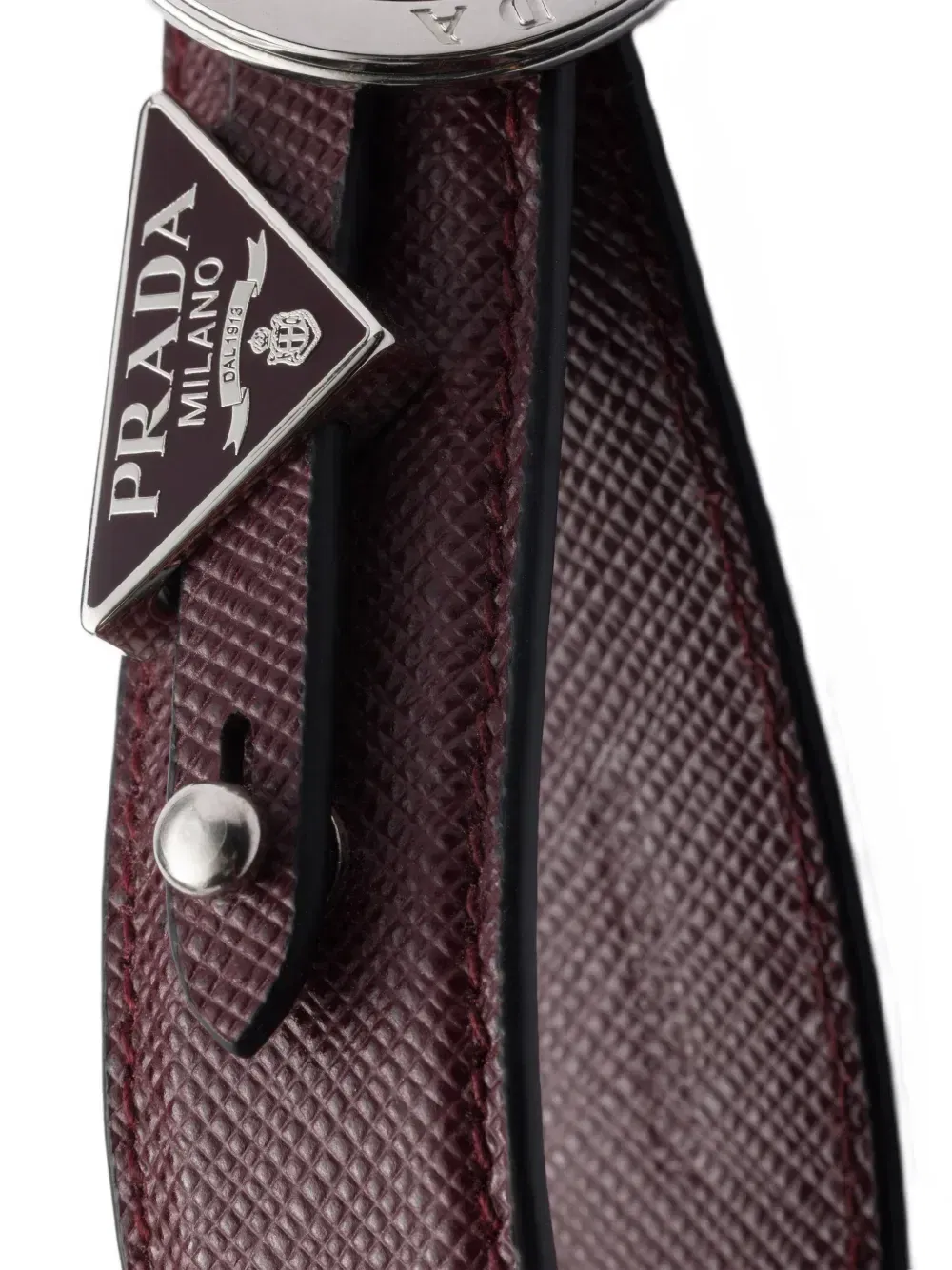 Saffiano-leather keychain