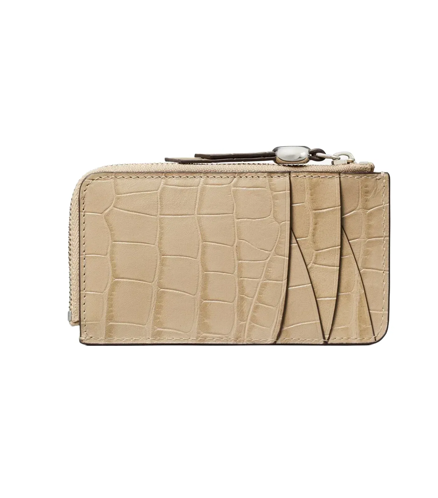 Romy Croc-Embossed Zip Card Case