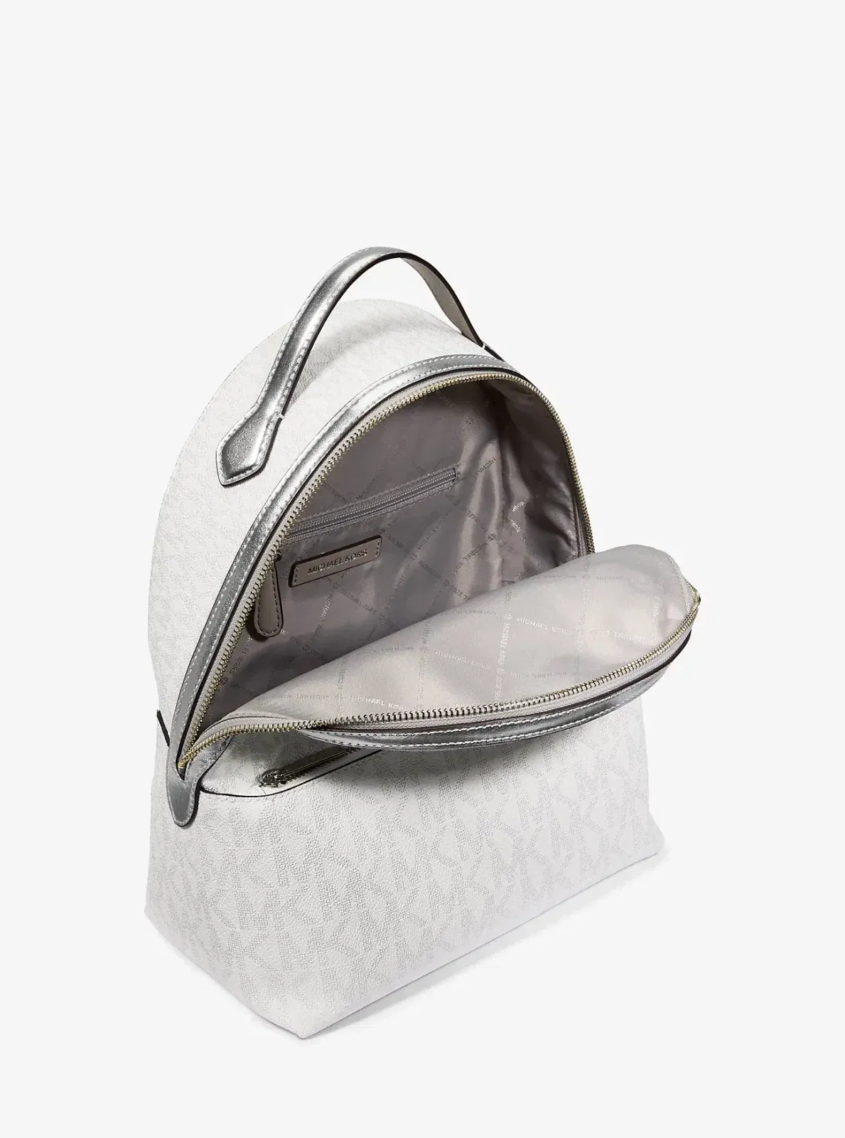 Michael Kors Sheila Medium Logo Backpack Silver